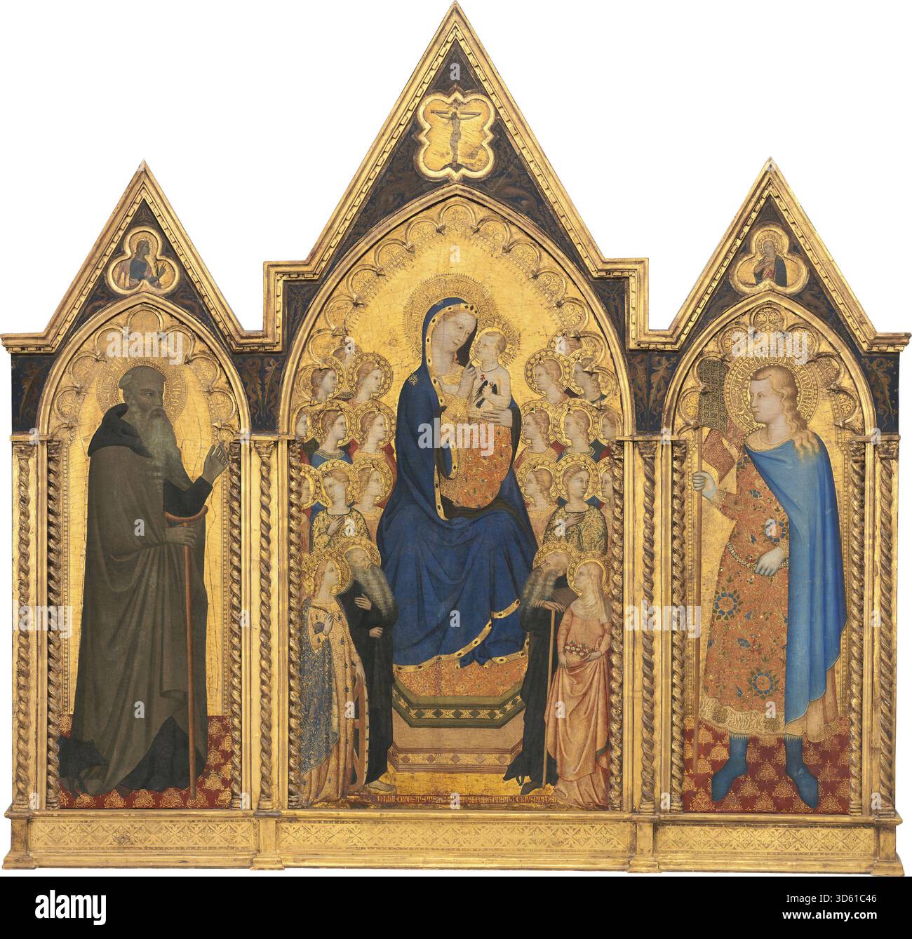 A 1354 triptych by Puccio di Simone and Allegretto Nuzi depicts the ...