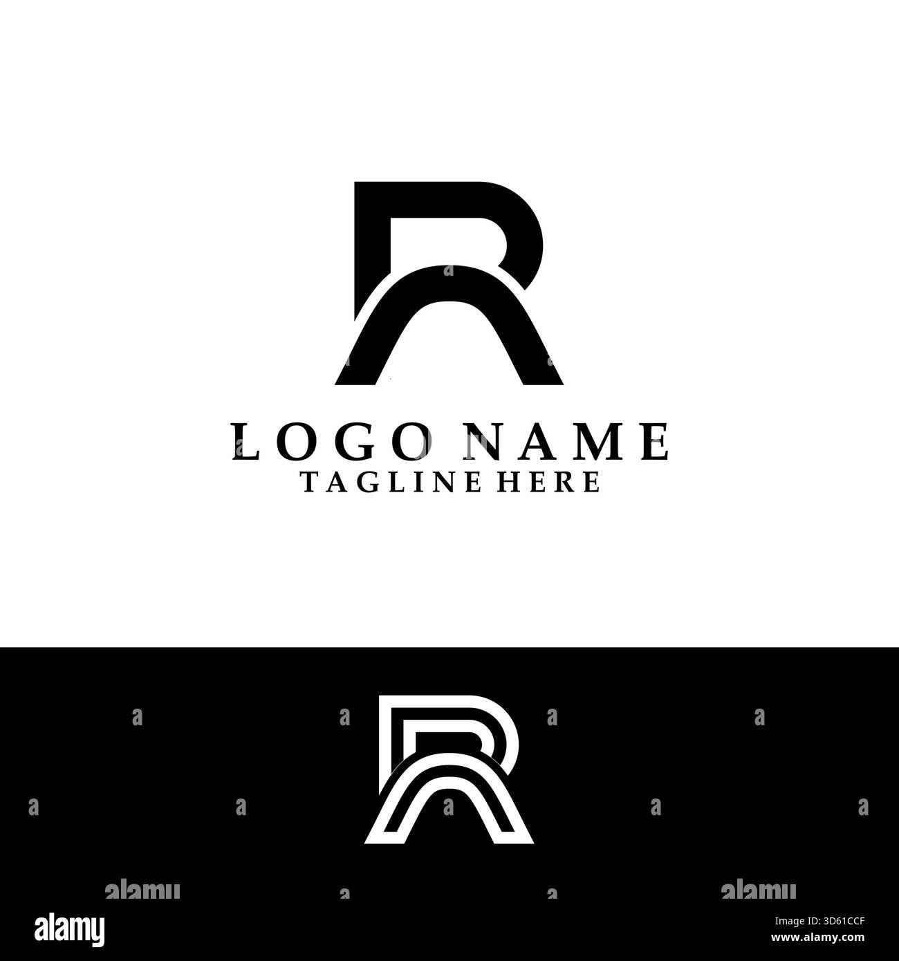 initial letter monogram RN logo design vector Stock Vector