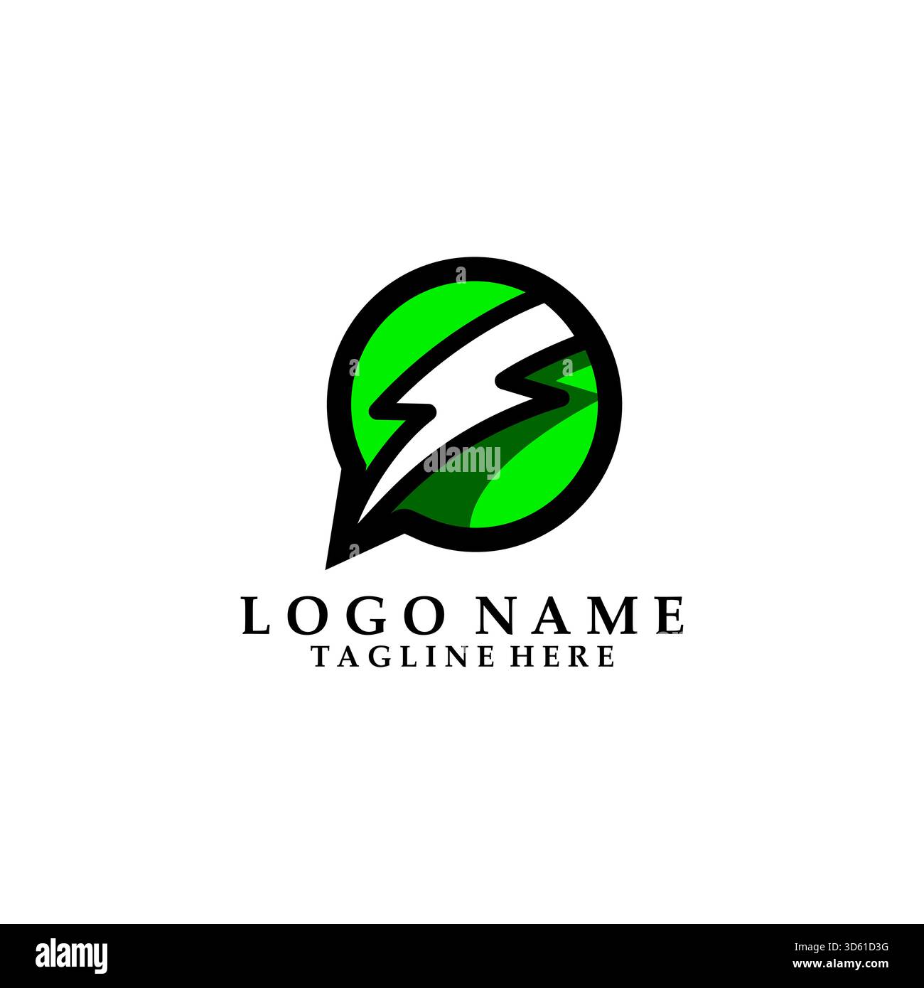 flash chat logo design vector Stock Vector