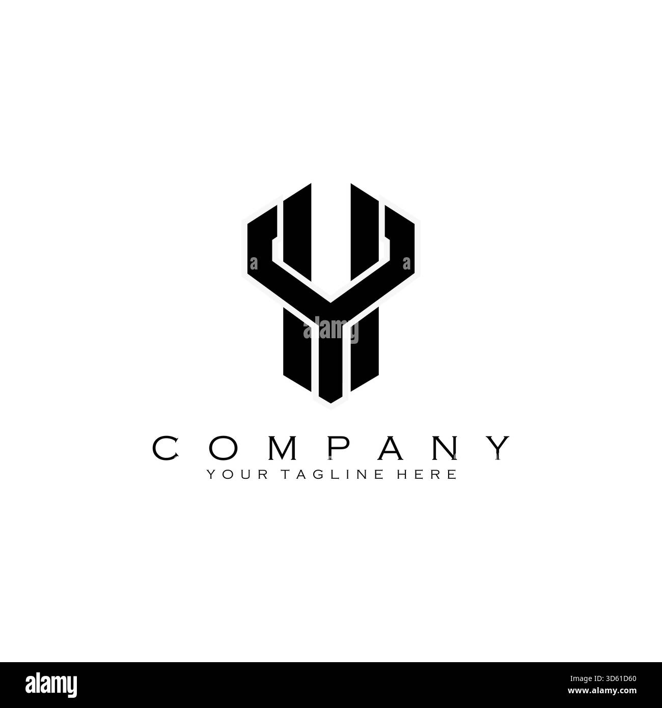 initial HY line monogram logo design vector Stock Vector