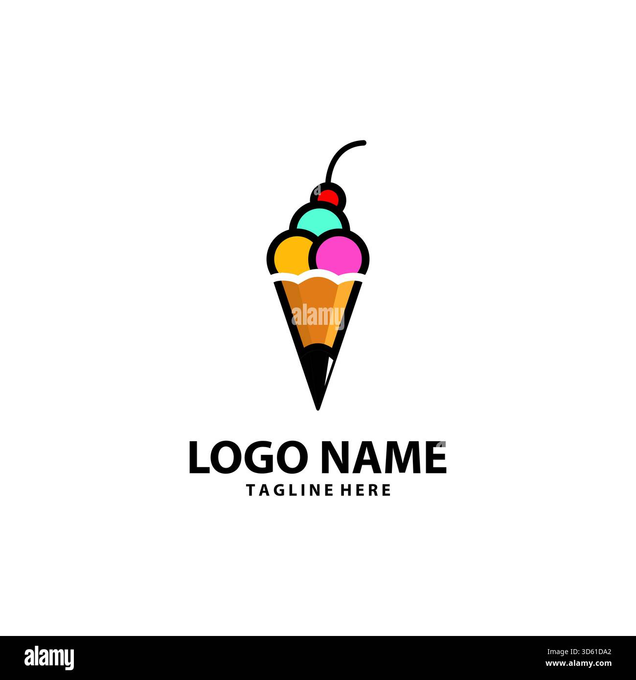ice pencil logo design vector Stock Vector