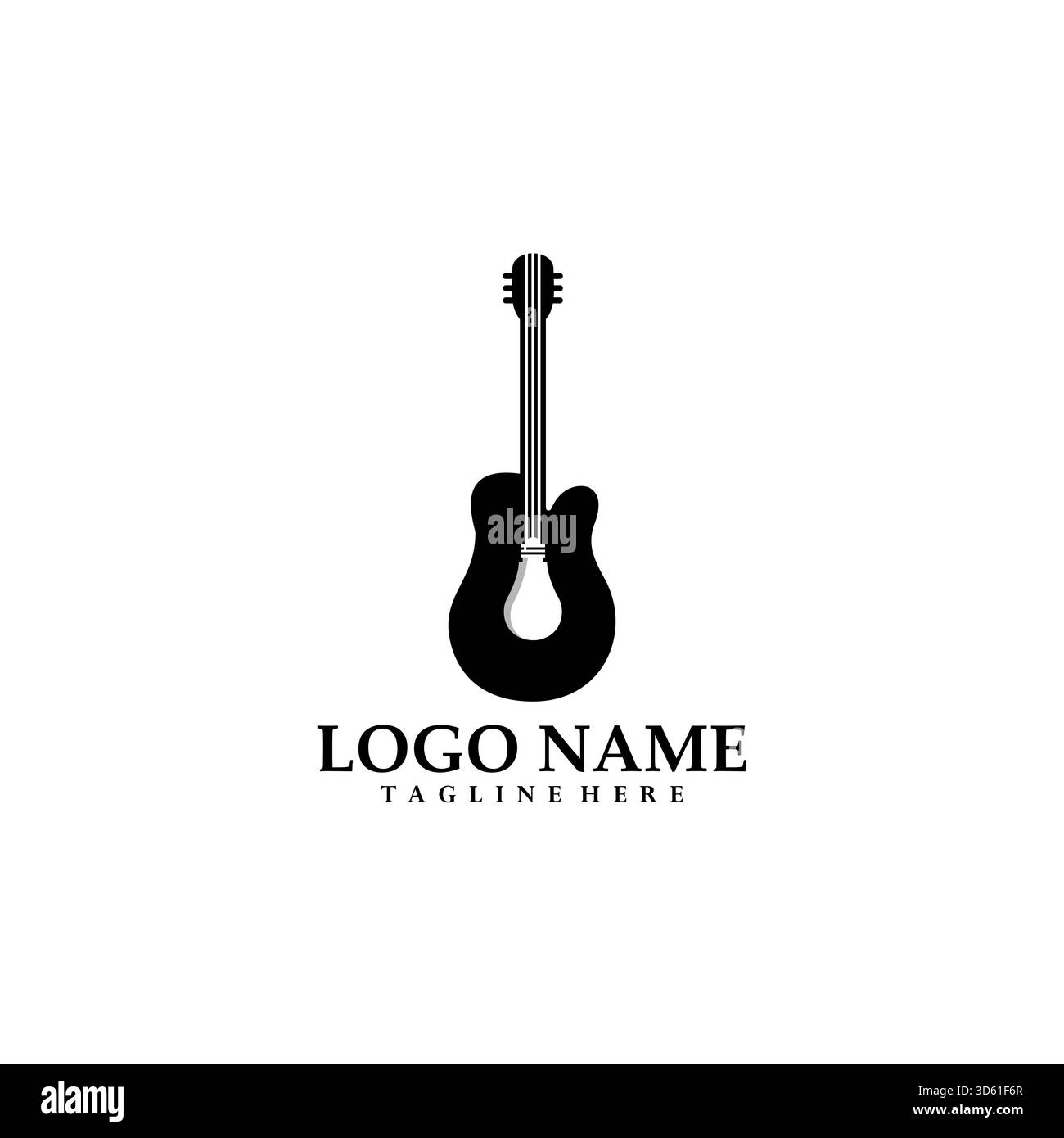 bulb guitar logo design vector Stock Vector