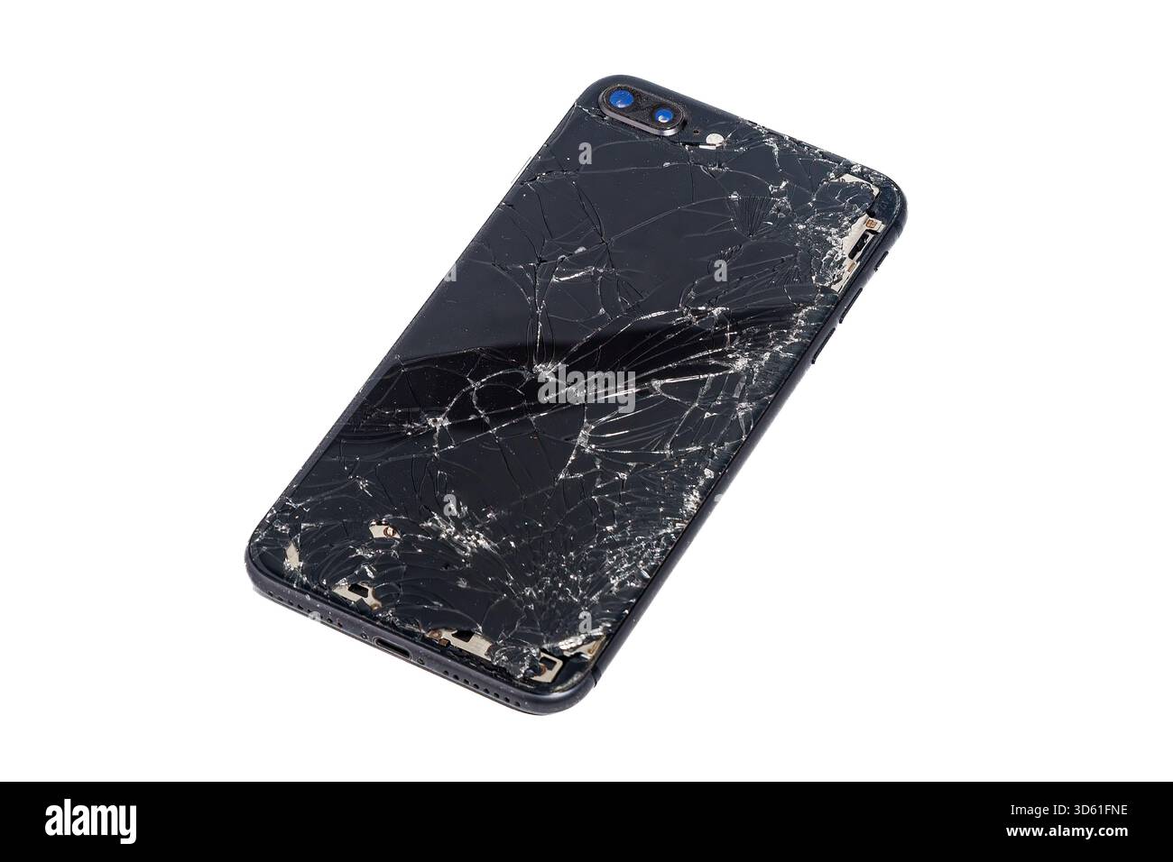 Cracked mobile phone display screen Stock Photo
