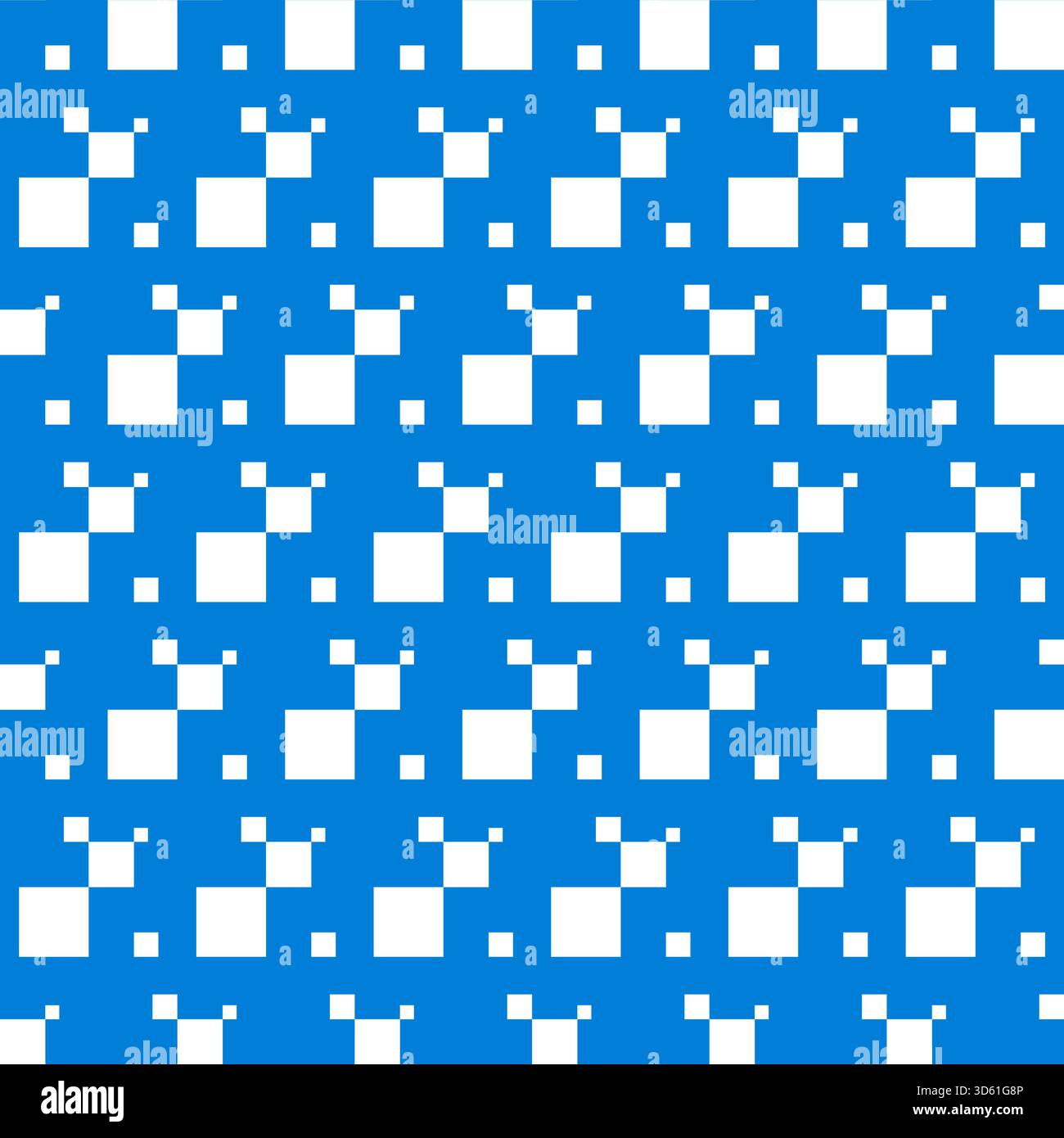 Square Seamless Pattern With Blue Background Stock Vector