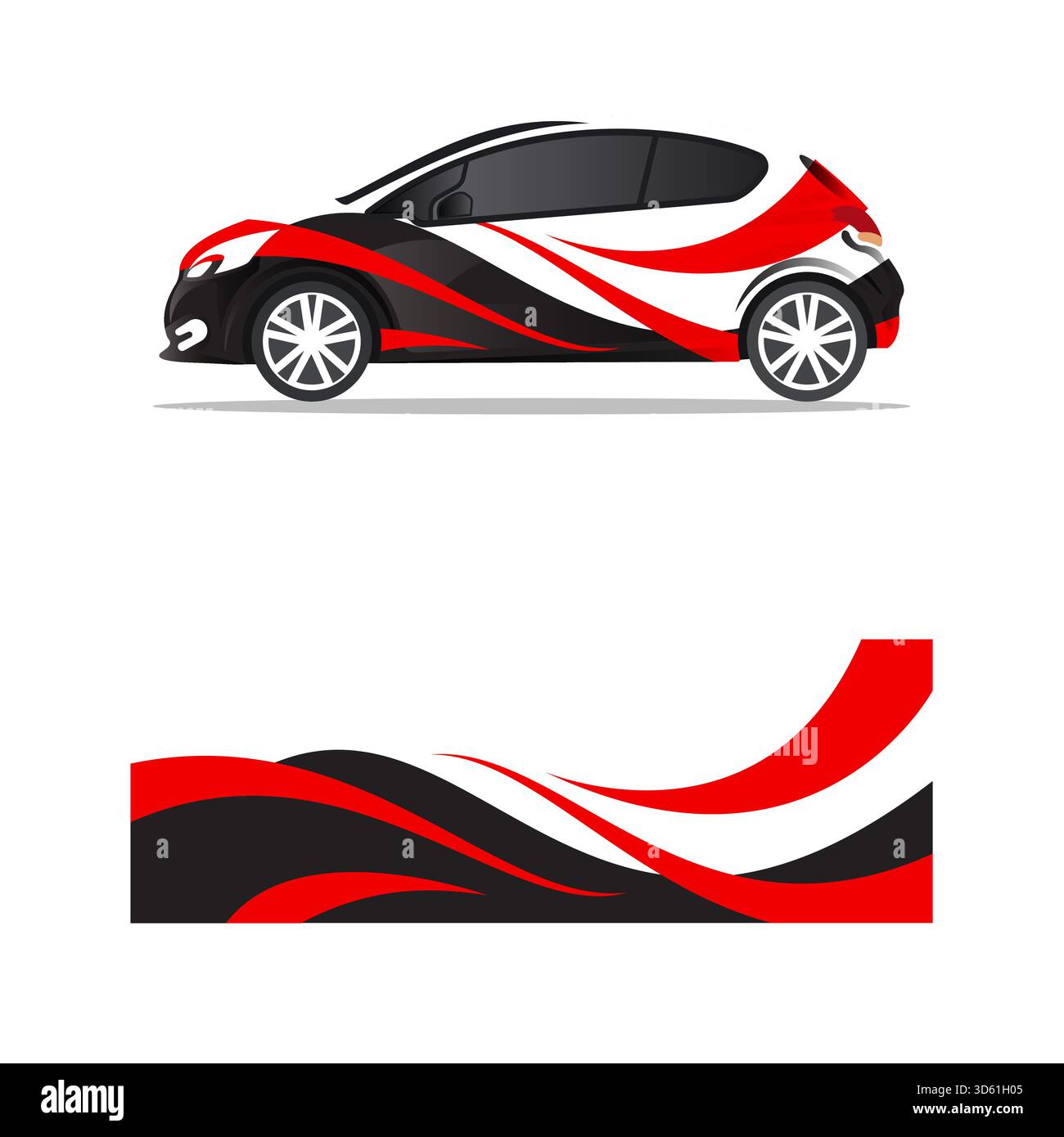 creative blue black wrapping car decal elegant concept design Stock Vector