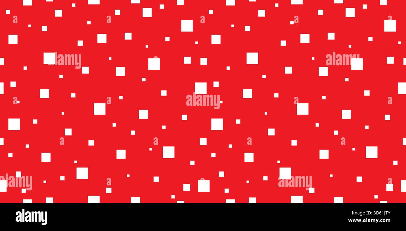 Square Seamless Pattern With Red Background Stock Vector