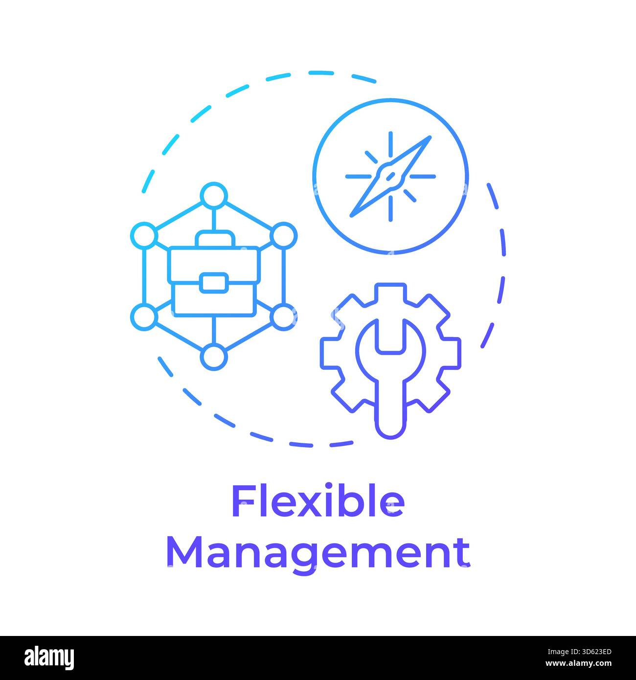 Flexible management blue gradient concept icon Stock Vector