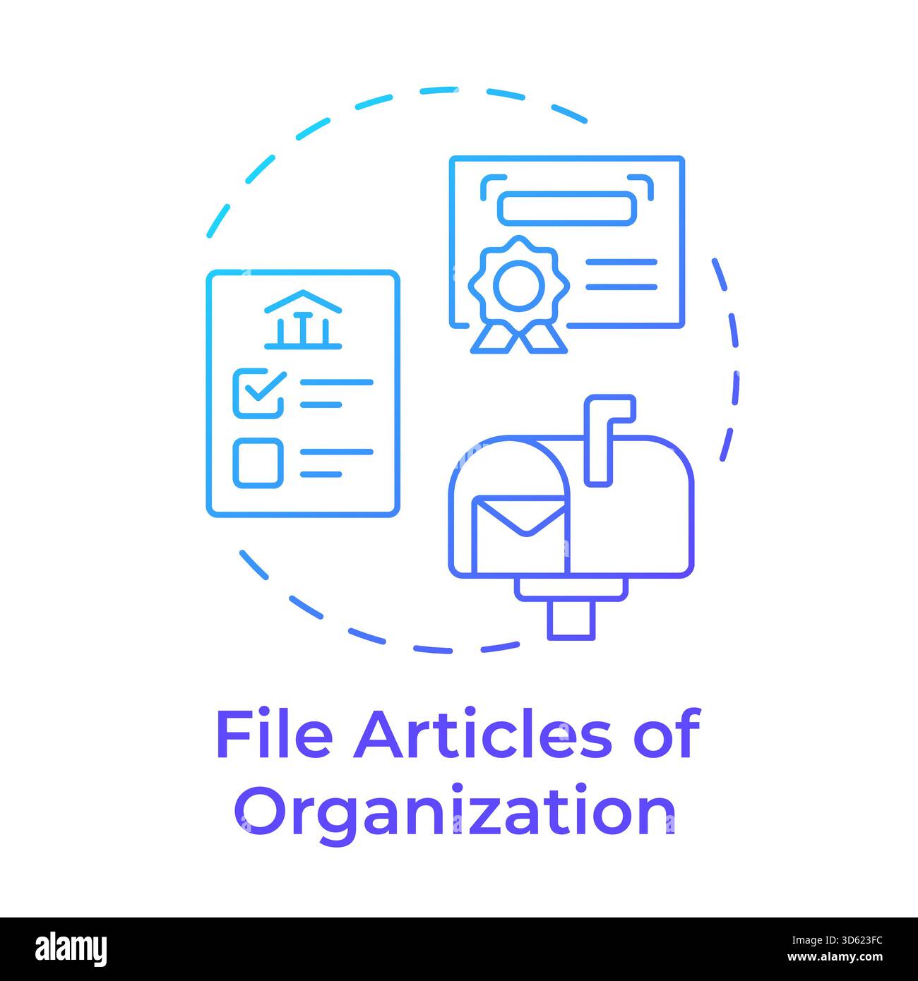 File articles of organization blue gradient concept icon Stock Vector