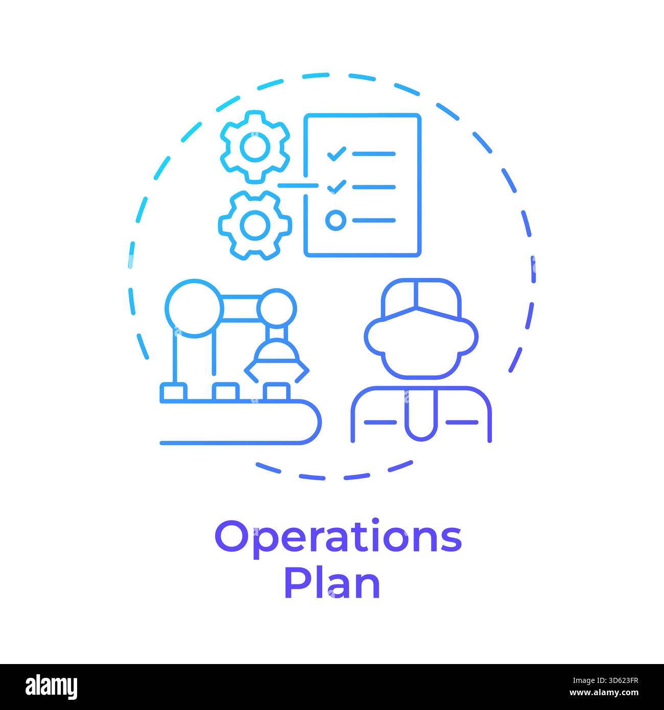 Operations plan blue gradient concept icon Stock Vector