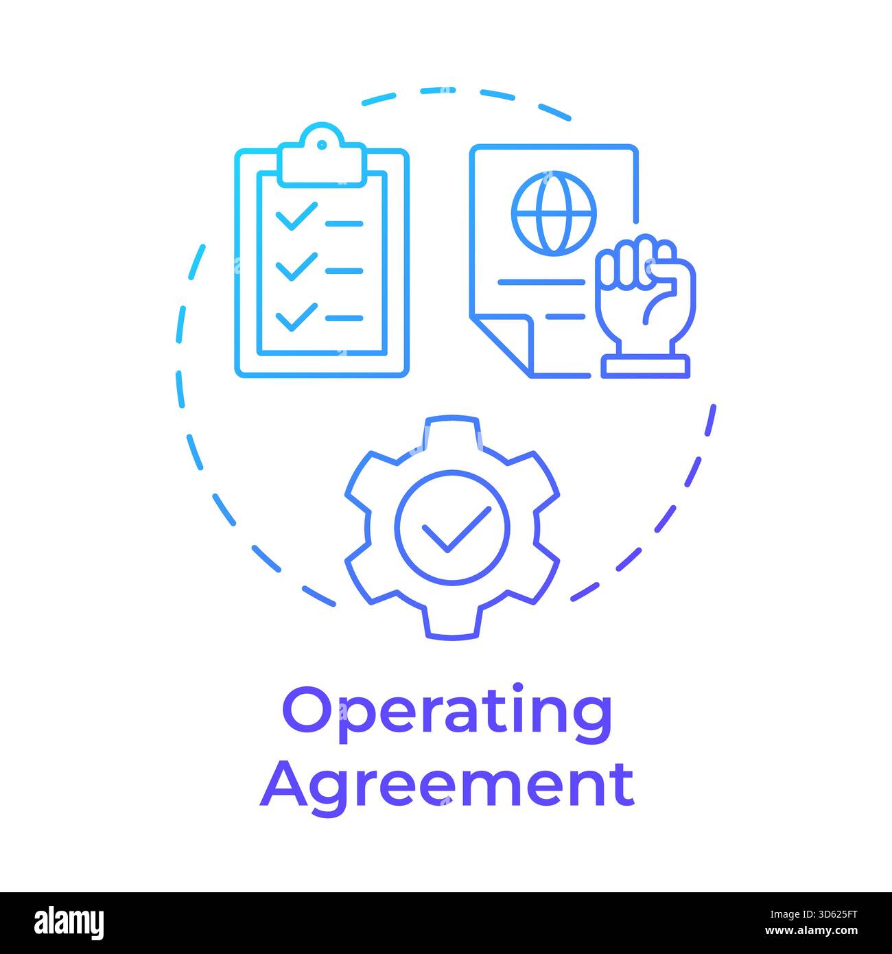 Operating agreement blue gradient concept icon Stock Vector