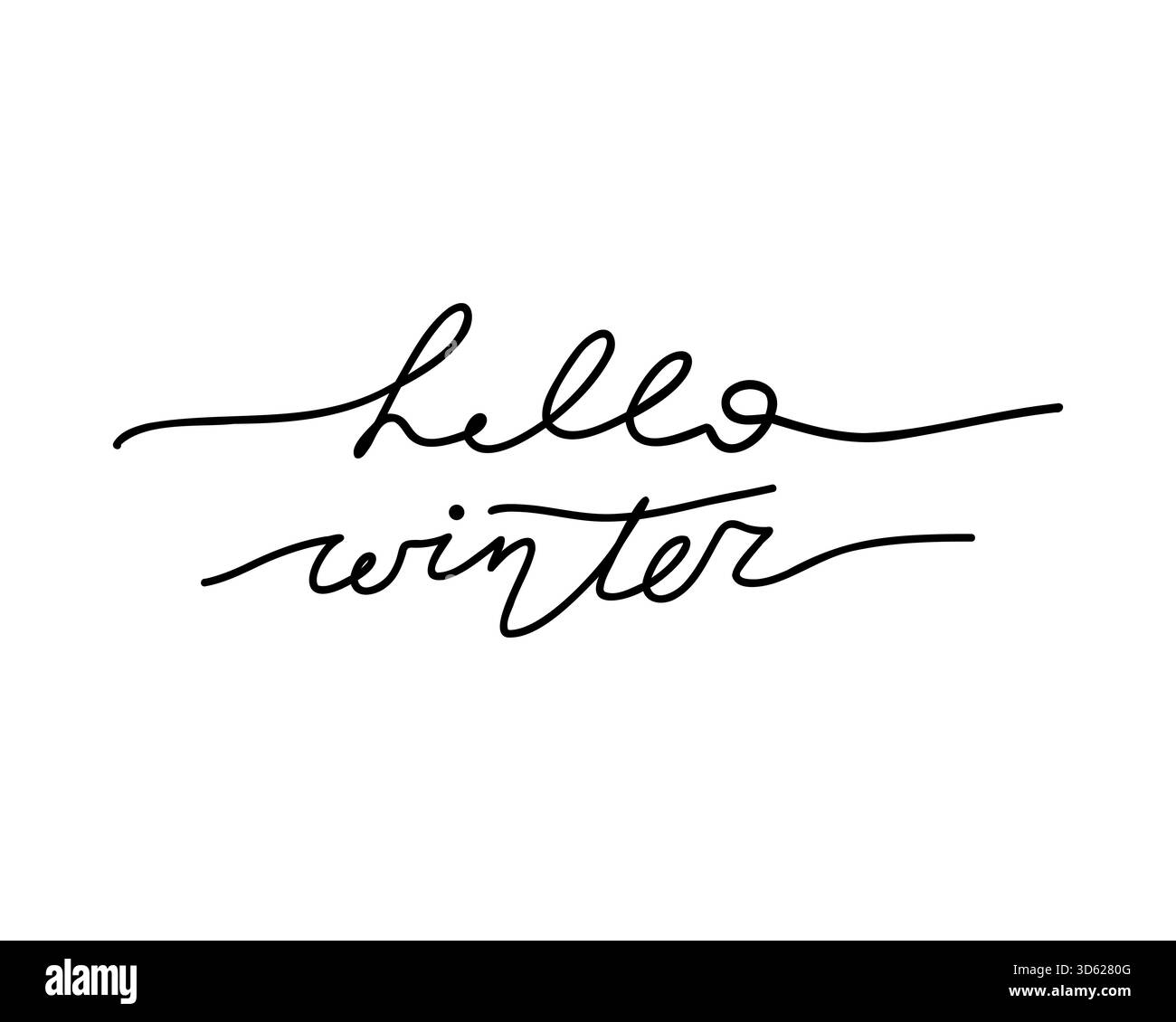 Hello winter text brush Black and White Stock Photos & Images - Alamy