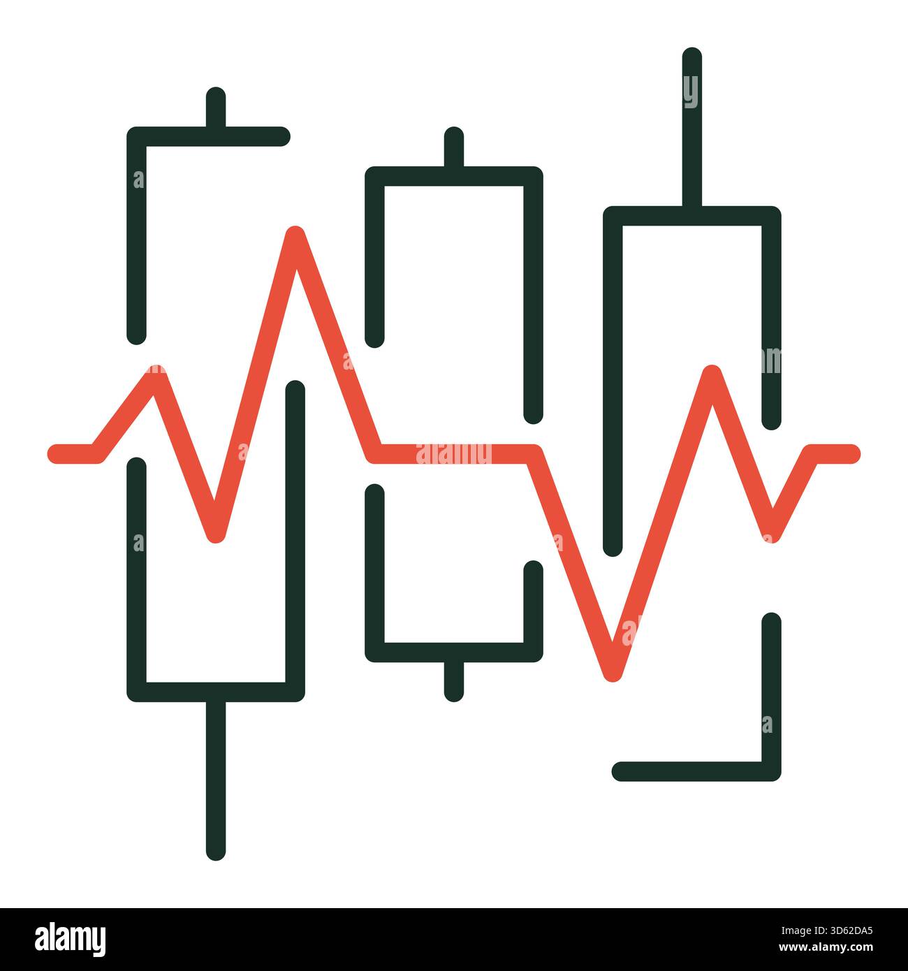Candlestick Graphic vector Candlestick Chart Heartbeat concept colored icon or design element Stock Vector