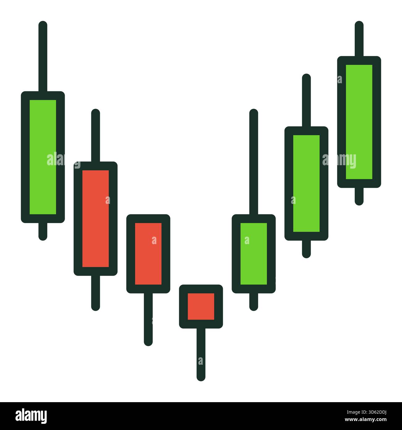 Financial Candlestick Chart vector concept colored icon or symbol Stock ...