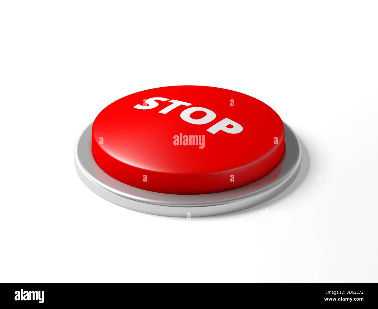 Red button isolated on white background. Stop. 3d illustration Stock ...
