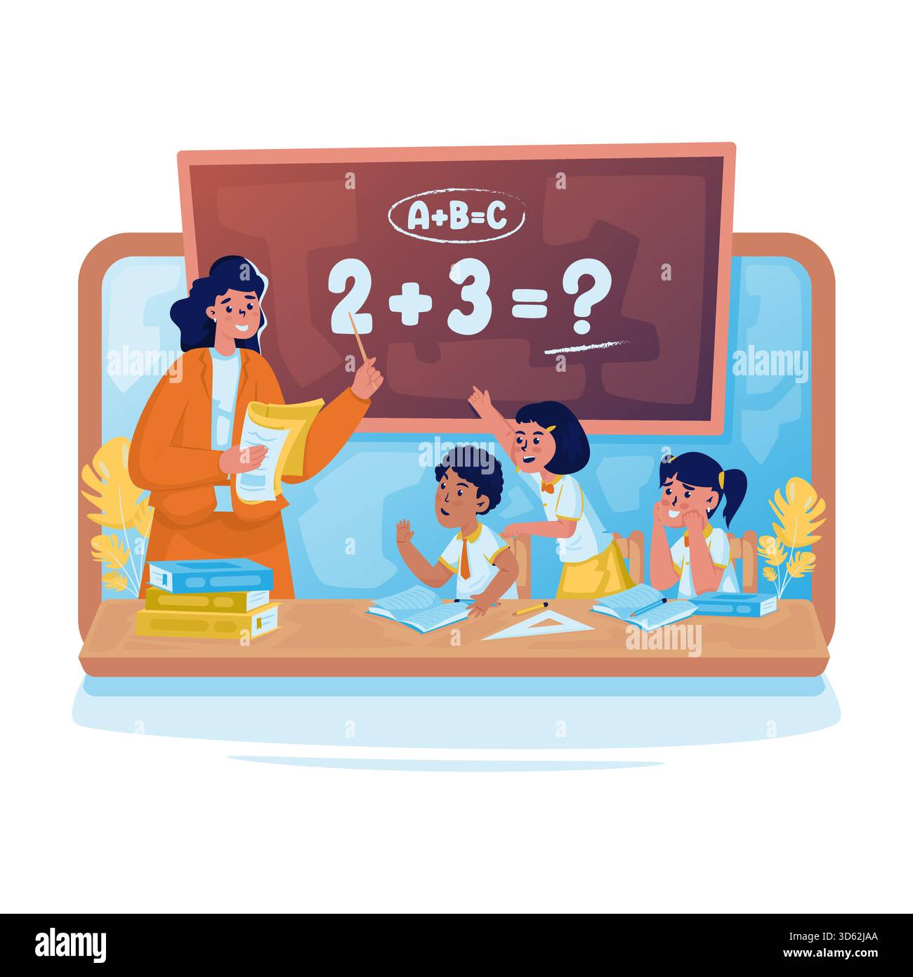 Kids learning science teacher Stock Vector Images - Alamy