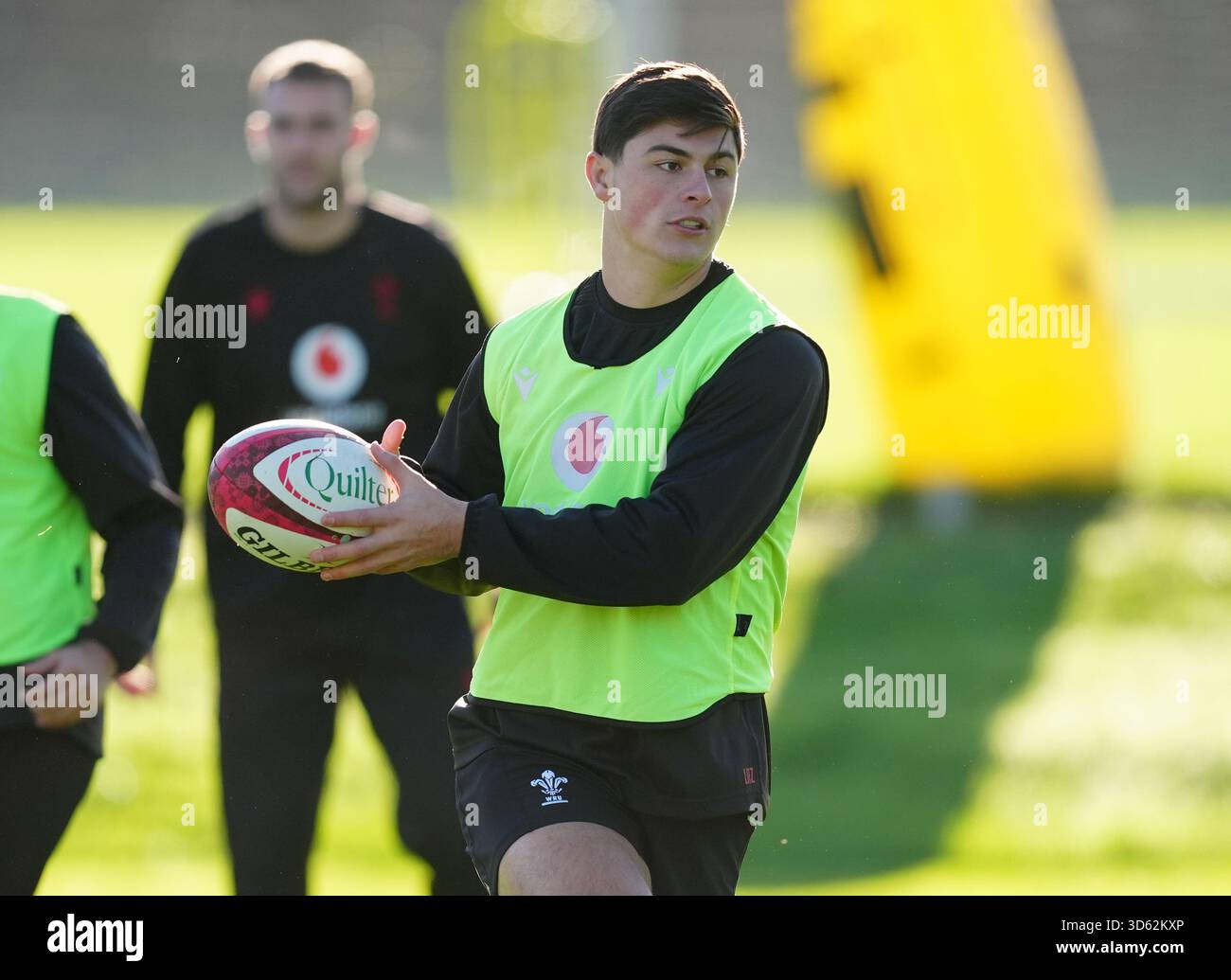 Wales' Louis Rees-Zammit during a training session at Vale Resort ...