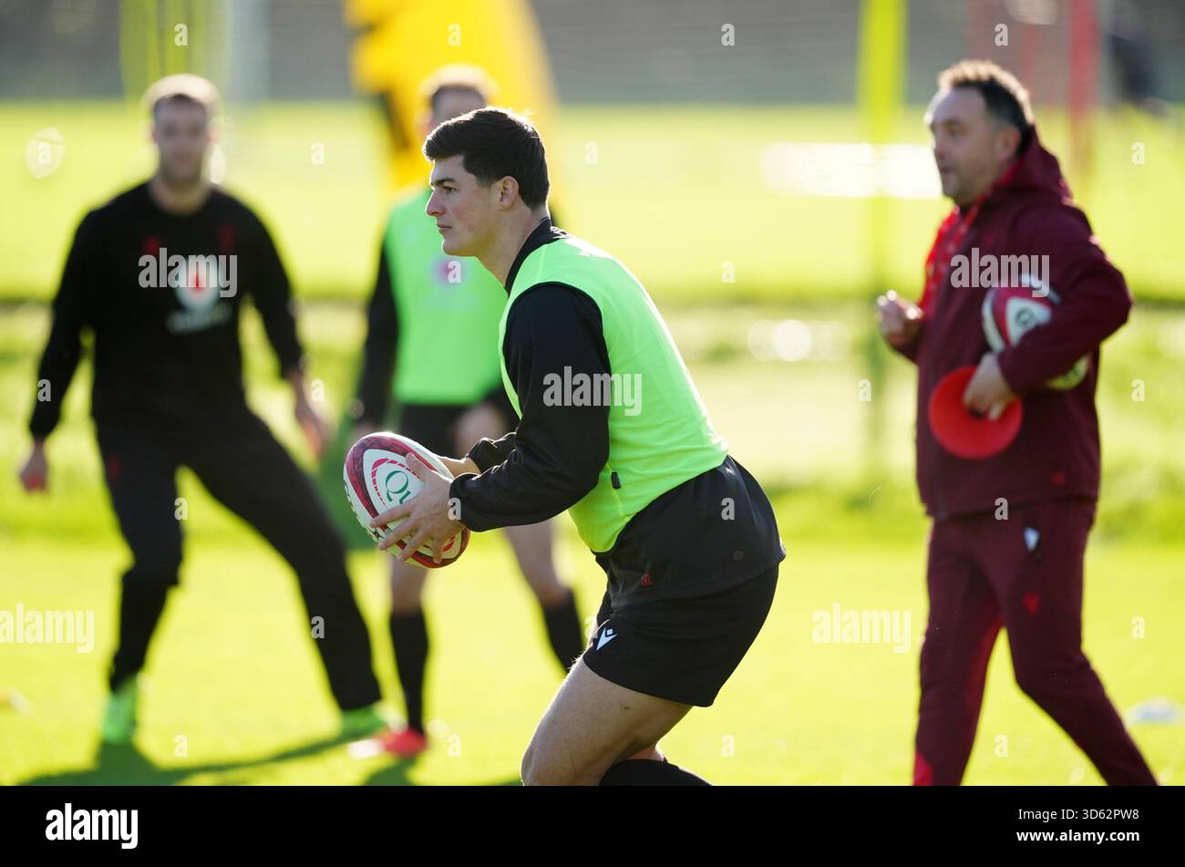 Wales' Louis Rees-Zammit during a training session at Vale Resort ...