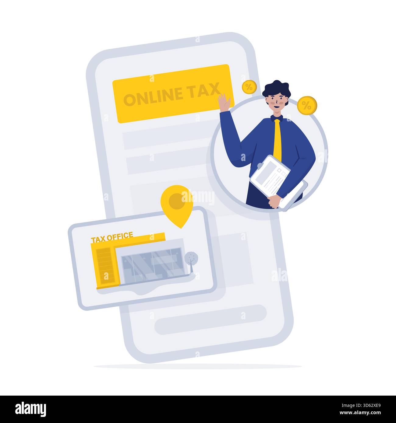 Online tax reporting application vector illustration Stock Vector