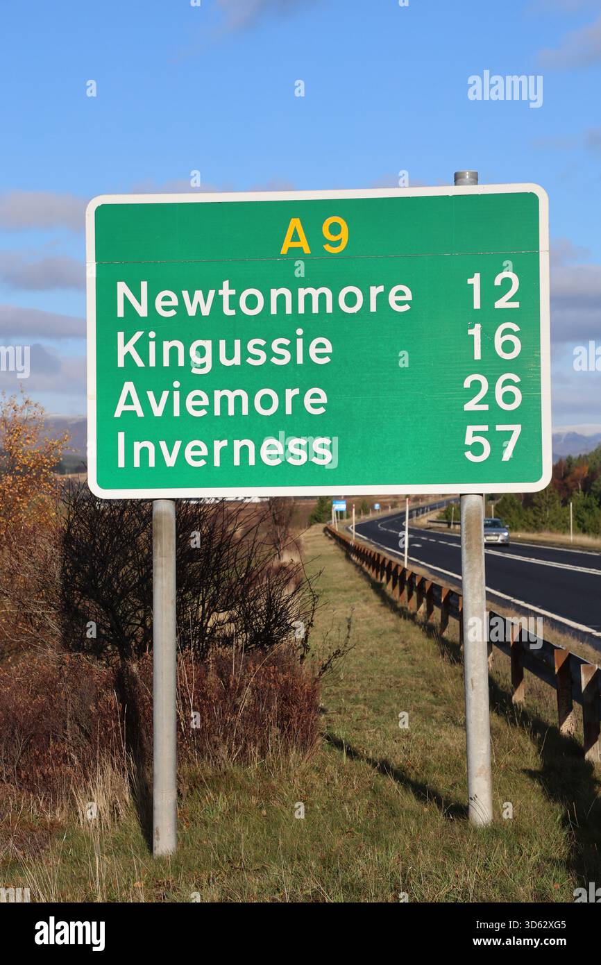 A9 distance sign hi-res stock photography and images - Alamy