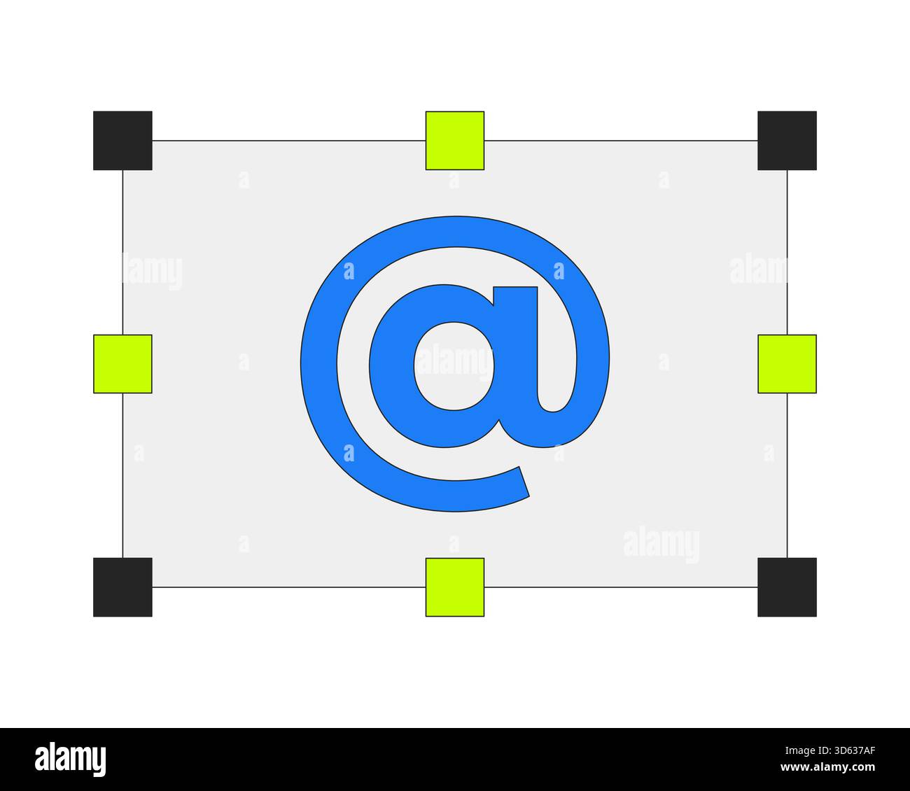 Email symbol with resize handles 2D cartoon object Stock Vector