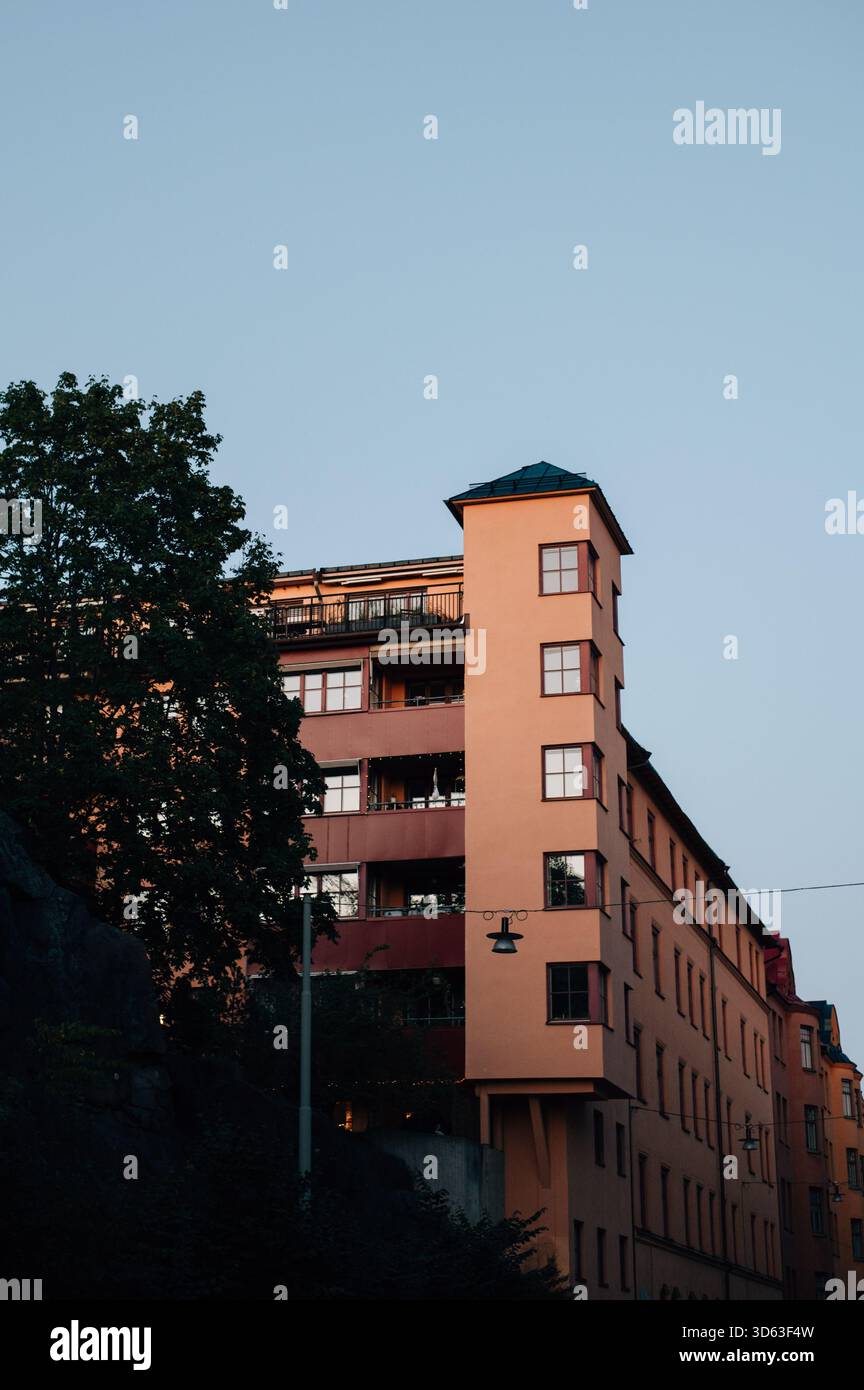 Image showcasing balconies in a Swedish apartment building Stock Photo - Alamy