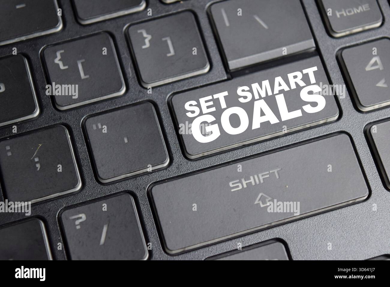 Set smart goals button on the keyboard Stock Photo