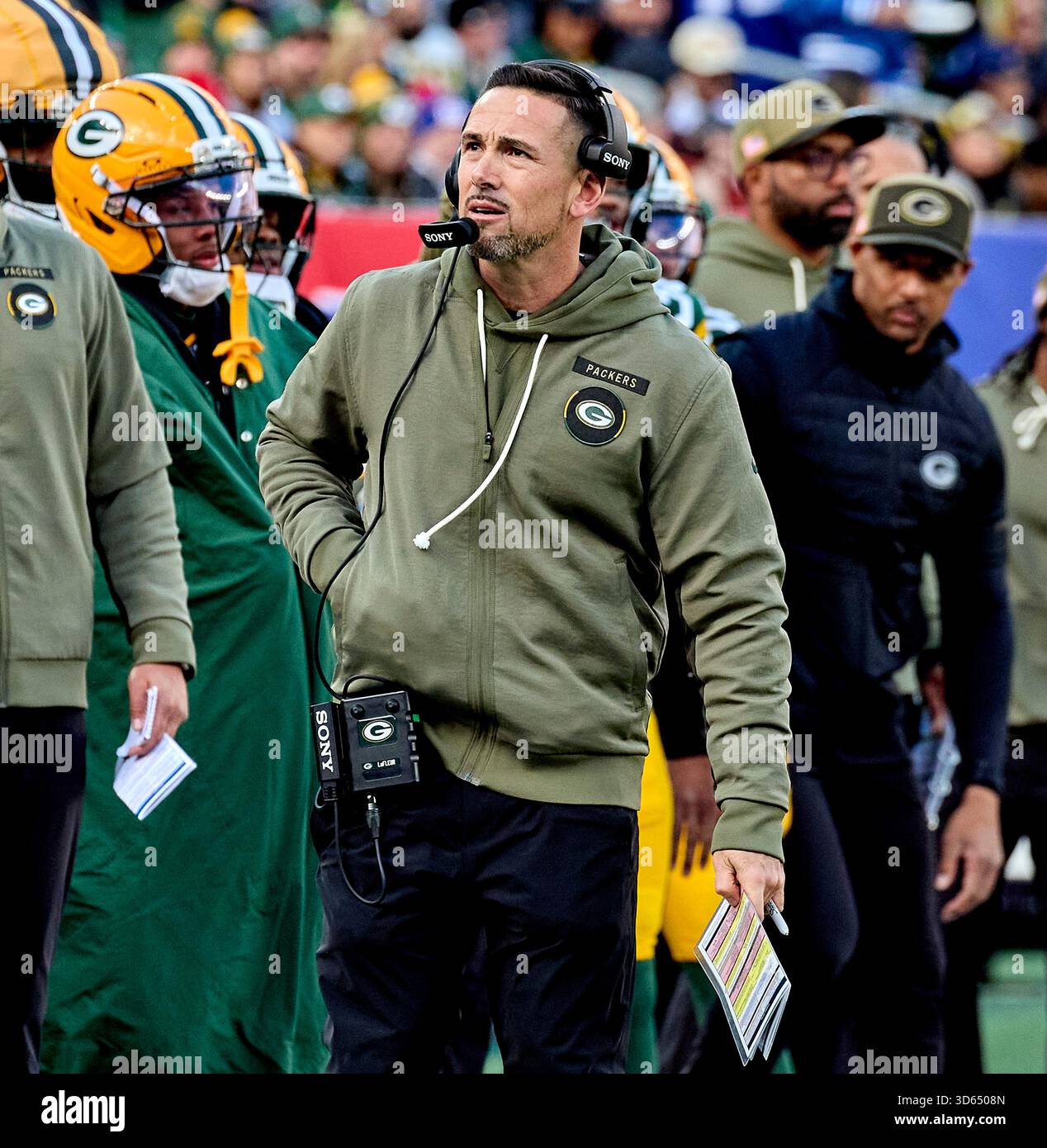 Green Bay Packers head coach Matt LaFleur during a NFL game against the ...