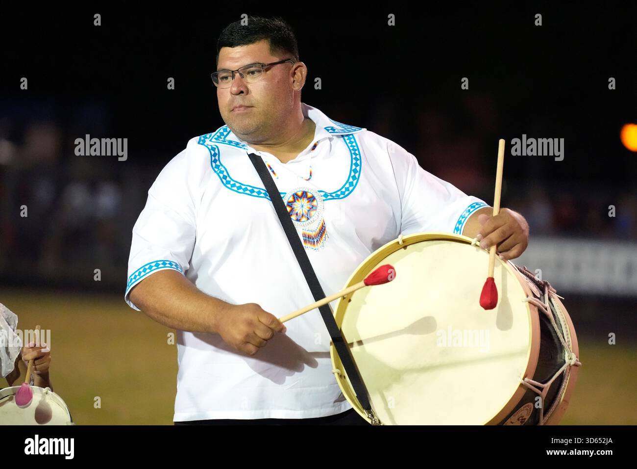 FILE - Mississippi Band of Choctaw Indians Tribal Chief Cyrus Ben plays ...