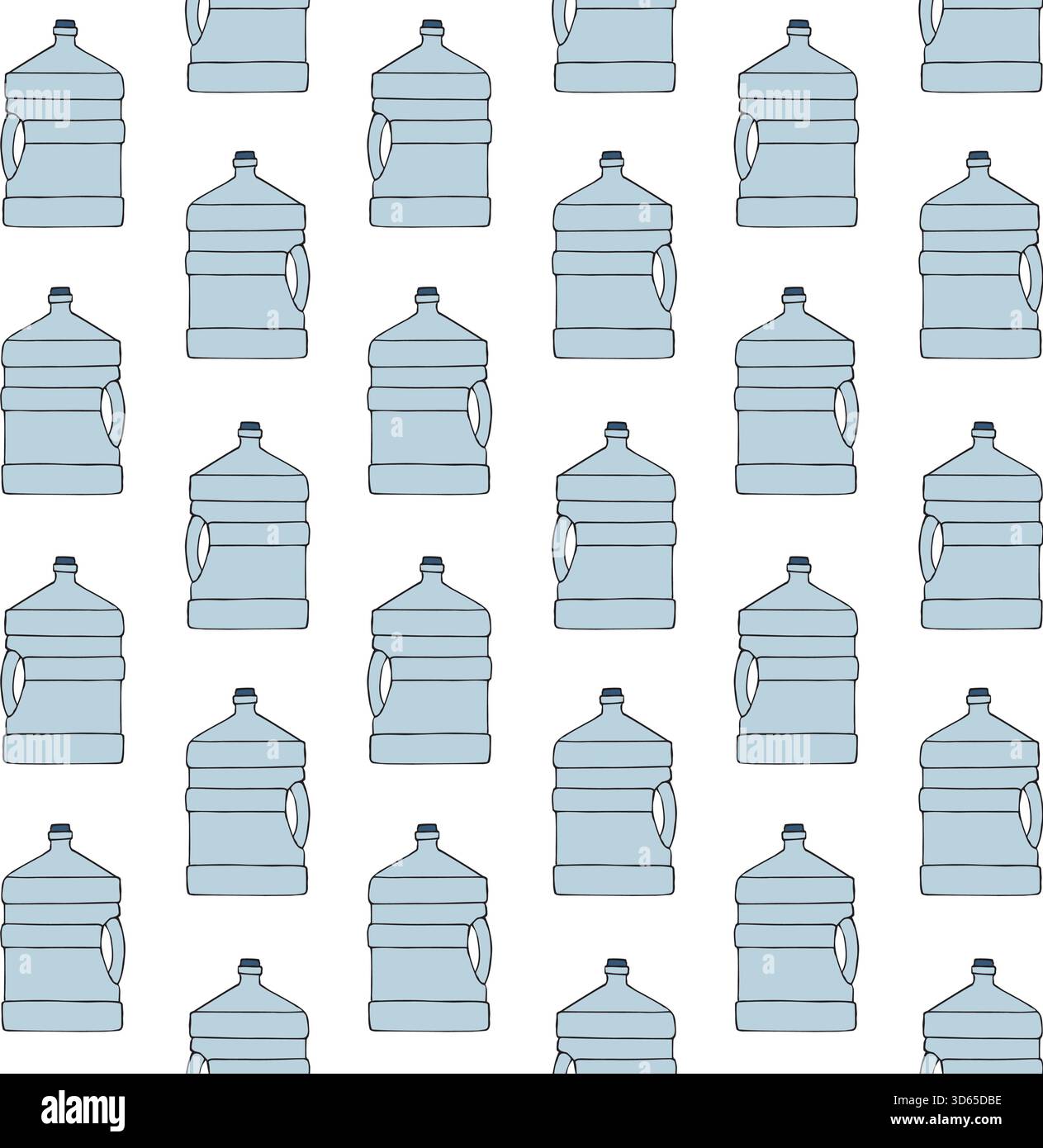 Vector seamless pattern of hand drawn water cooler Stock Vector
