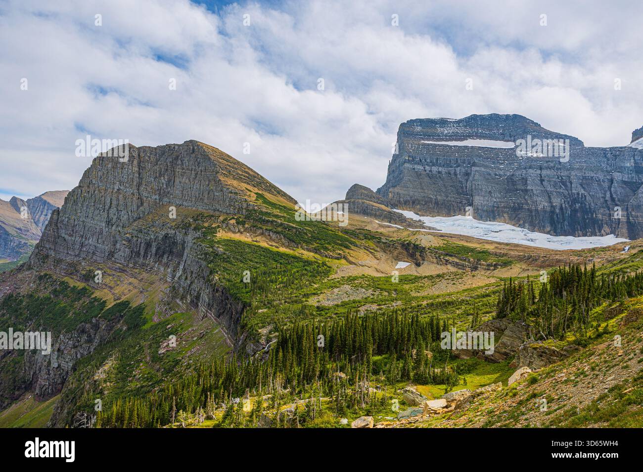 Dramatic view of Glacier National Park's iconic sedimentary rock ...