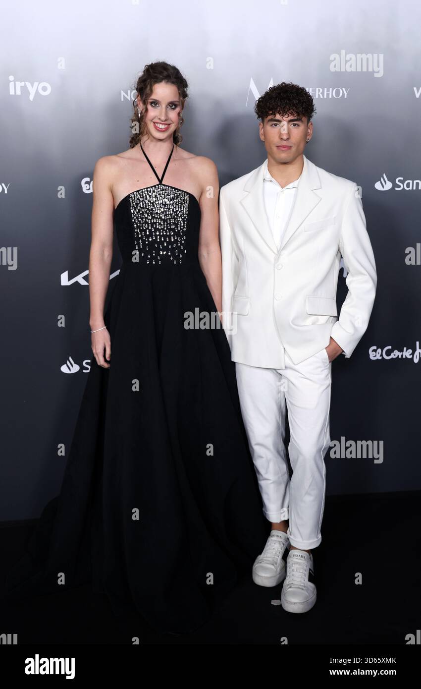 Iris Tió and Dennis González during the Mujerhoy 2025 Awards ceremony ...