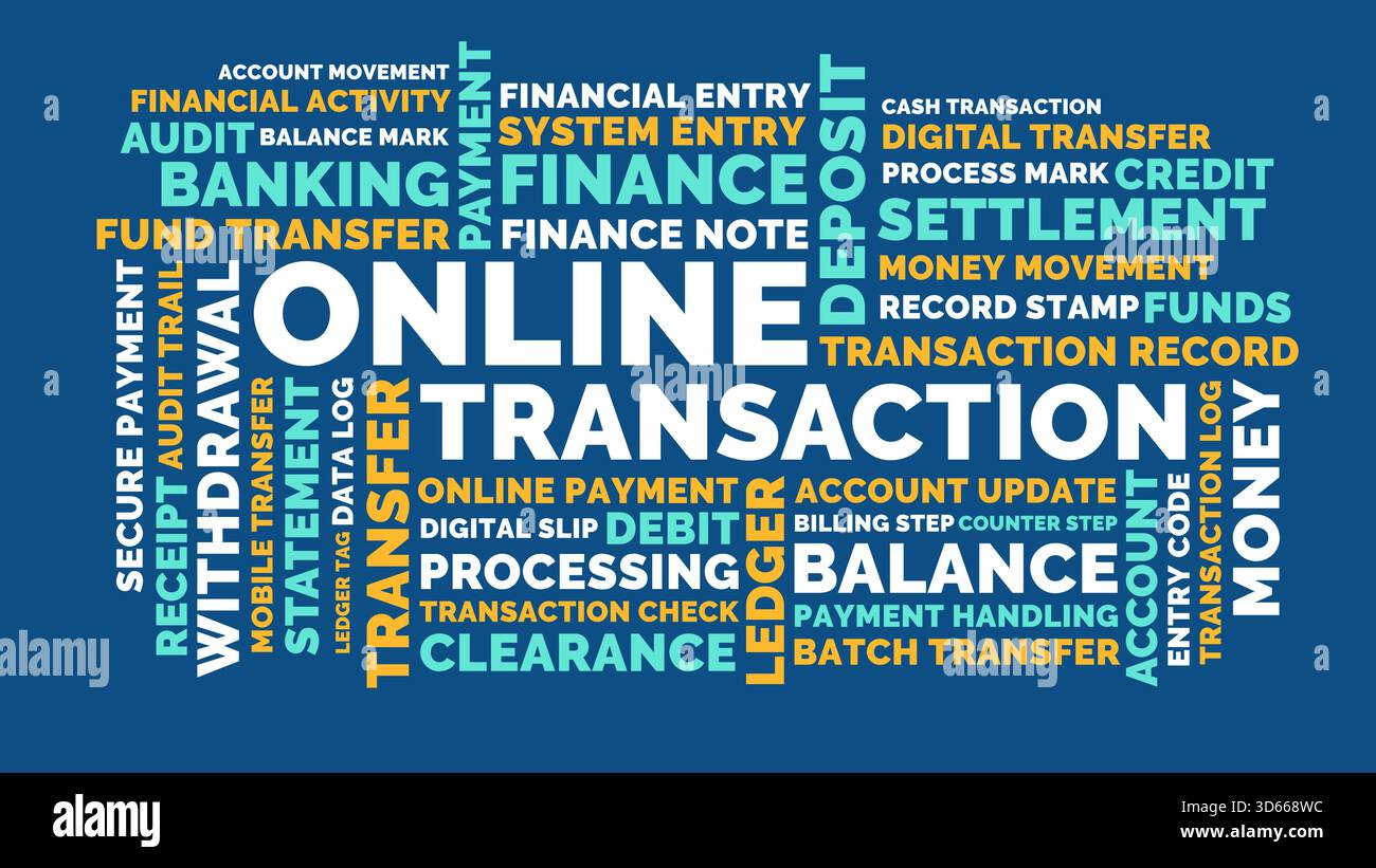 Online Transaction Word Cloud, Banking Finance digital transfer and ...