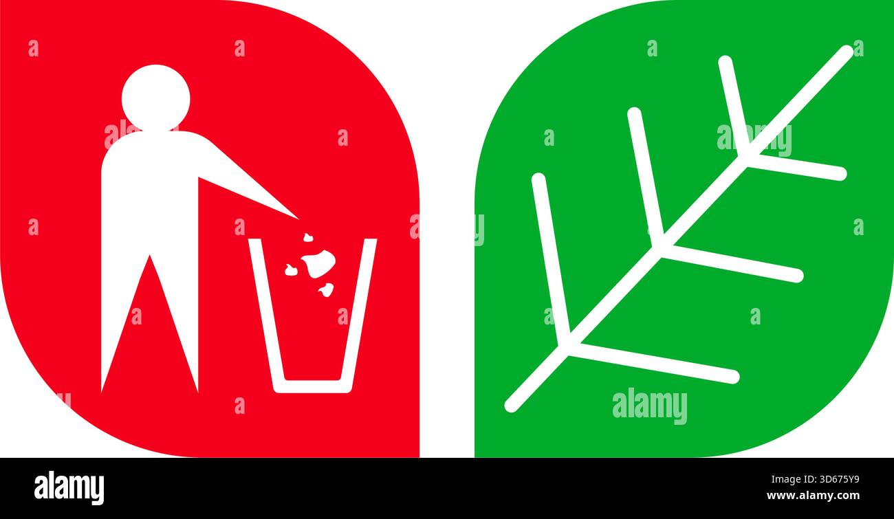 Clean green environment symbol icons on white background, vector illustration Stock Vector