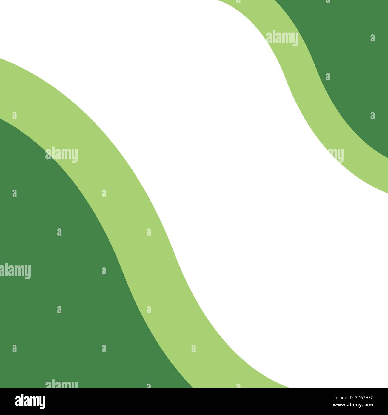 Abstract Green Curved Wavy Lines, Vector Background Frame Design Template Stock Vector
