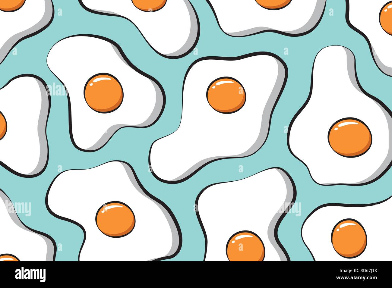 fried egg vector. abstract egg background pattern Stock Vector