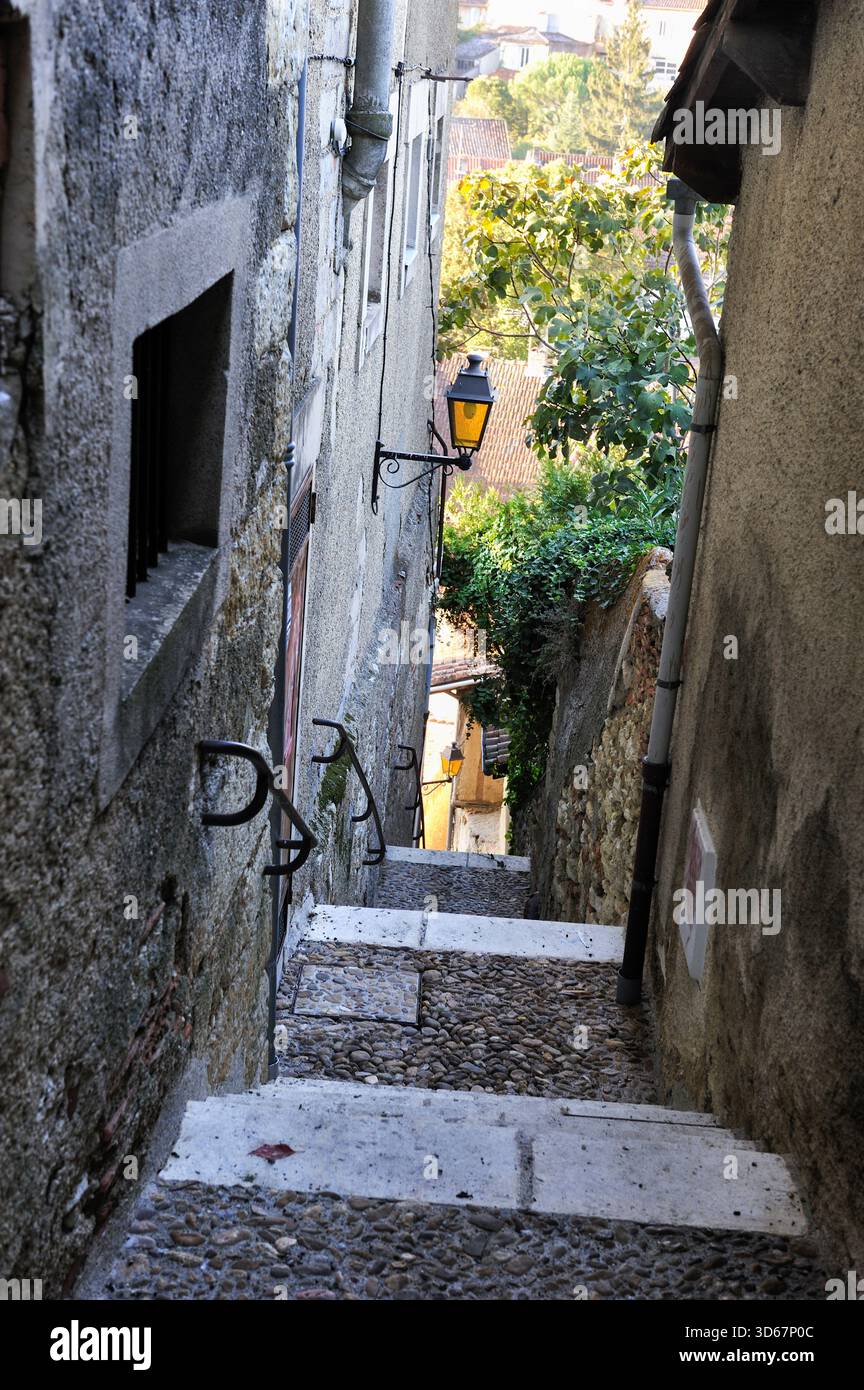 Stairs of an alley in Auch, France Stock Photo