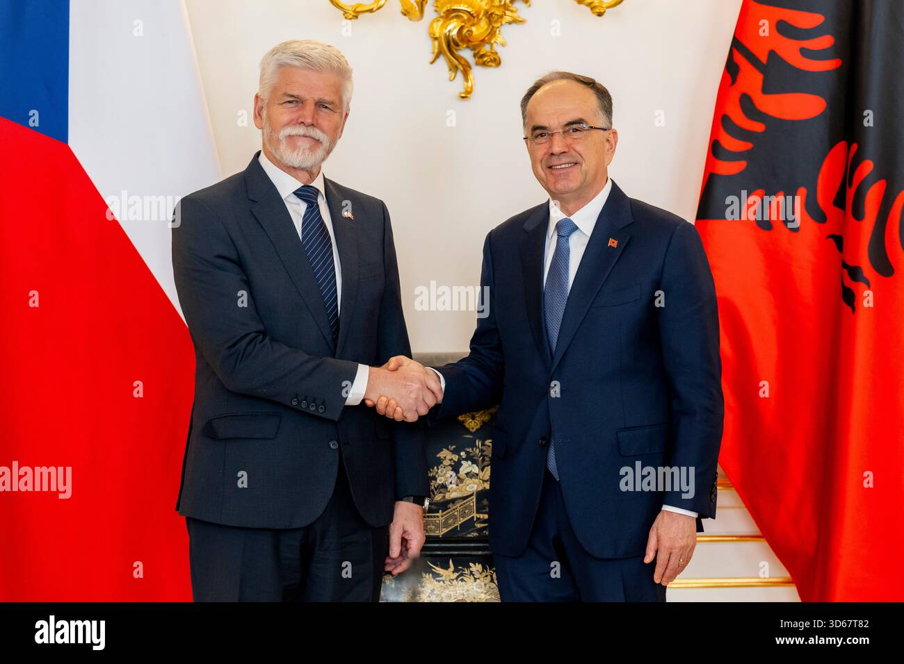 Czech President Petr Pavel (left) received Albanian President Bajram ...