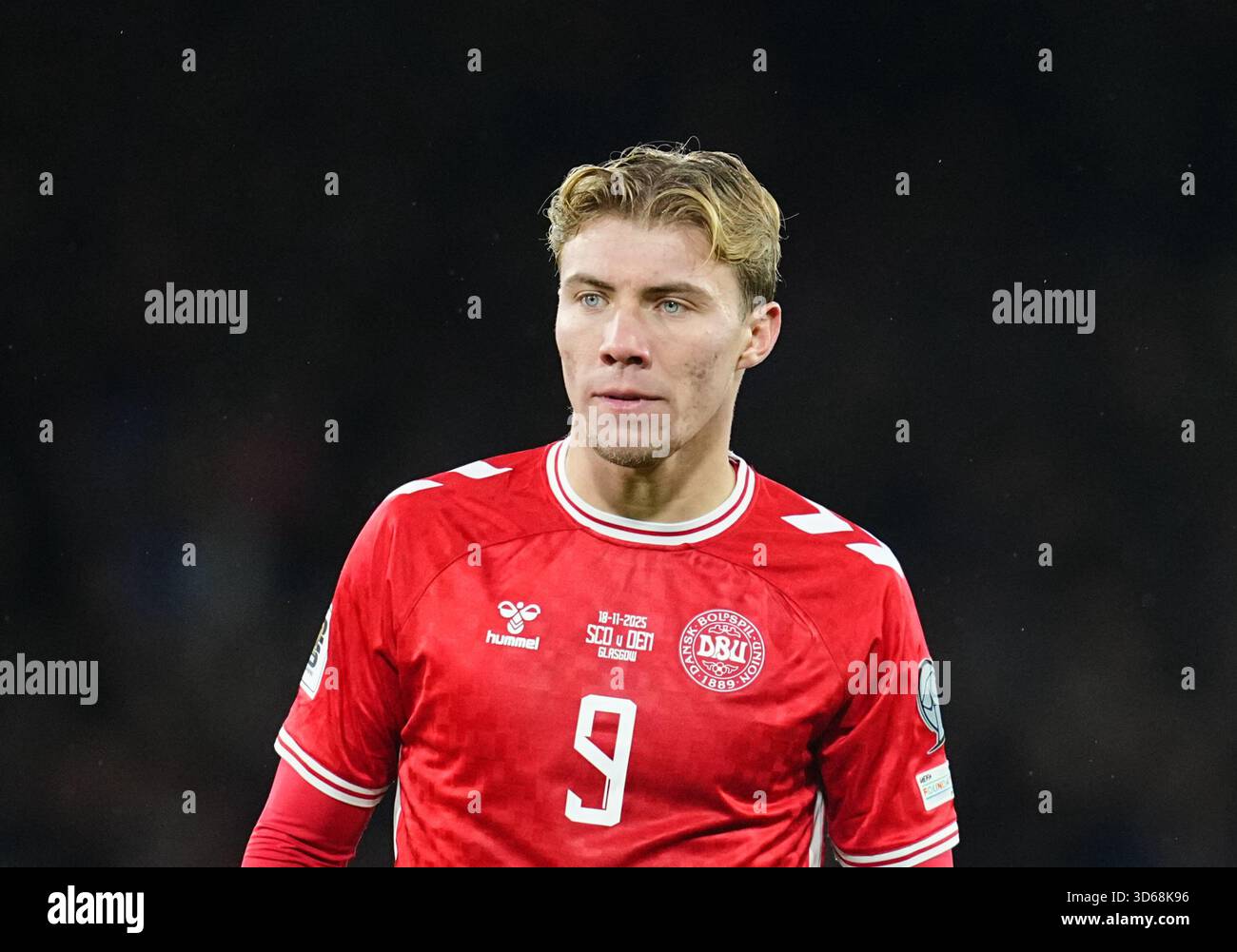 November 18 2025: Rasmus Hoejlund of Denmark looks on during a World ...
