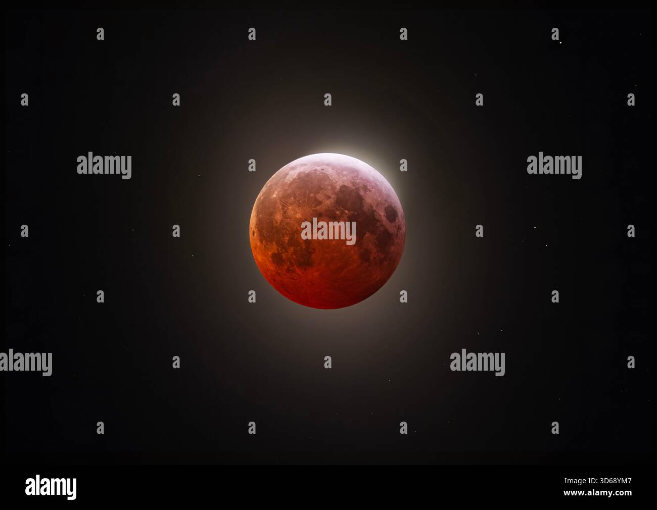 Blood moon - Total Lunar eclipse taken on March 14, 2025, over Ottawa, Canada Stock Photo