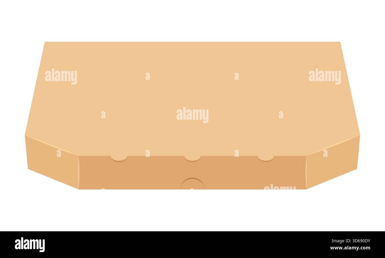 cardboard pizza box vector illustration isolated on white background Stock Vector