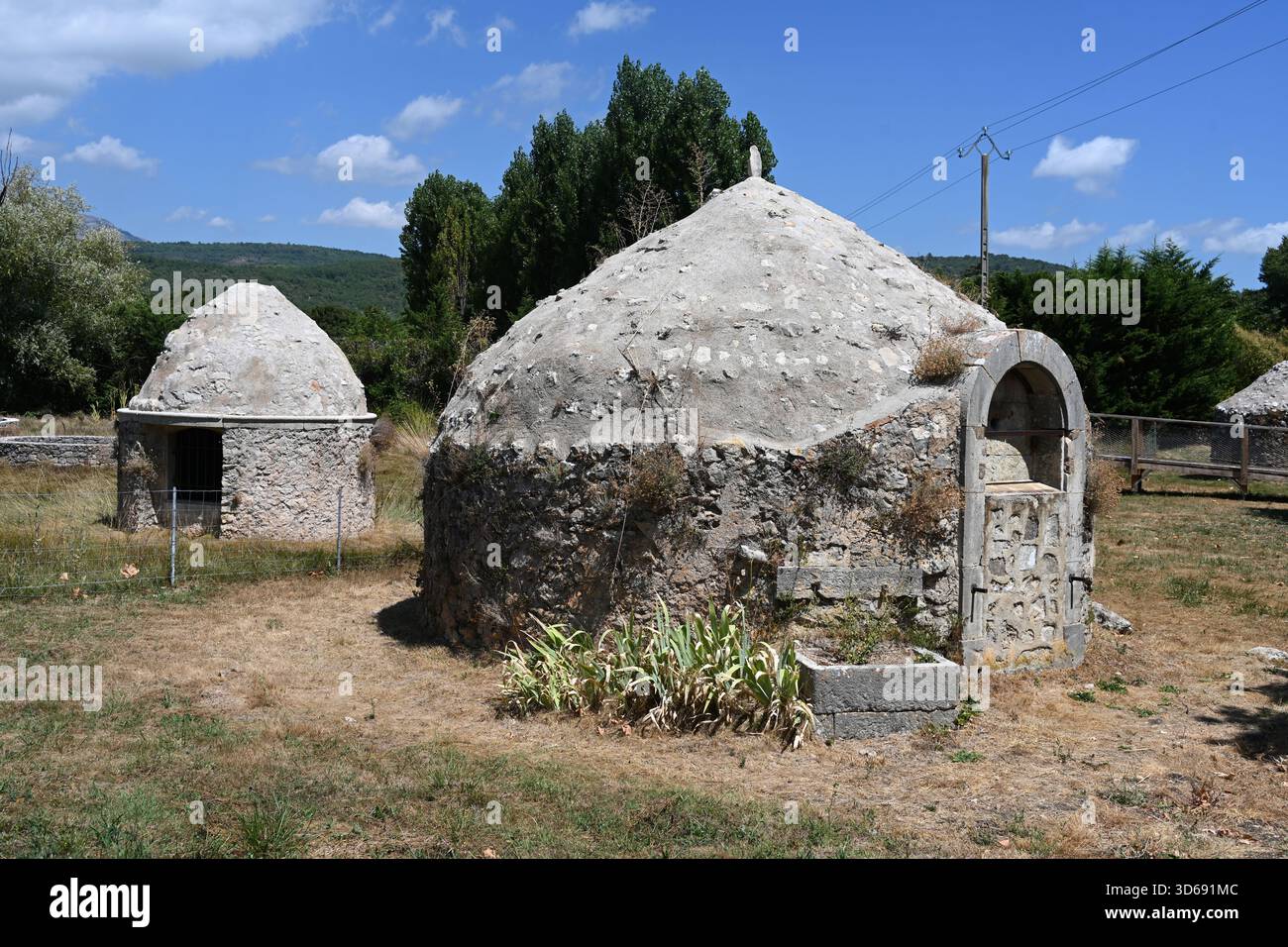 Historic Wells or Water Cisterns, known as Les Puits de la Vierge, Saint-Cézaire-sur-Siagne, Alpes-Maritimes, France Stock Photo