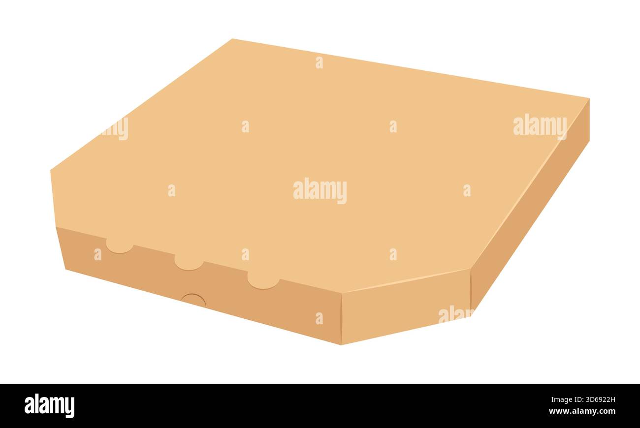 cardboard pizza box vector illustration isolated on white background Stock Vector