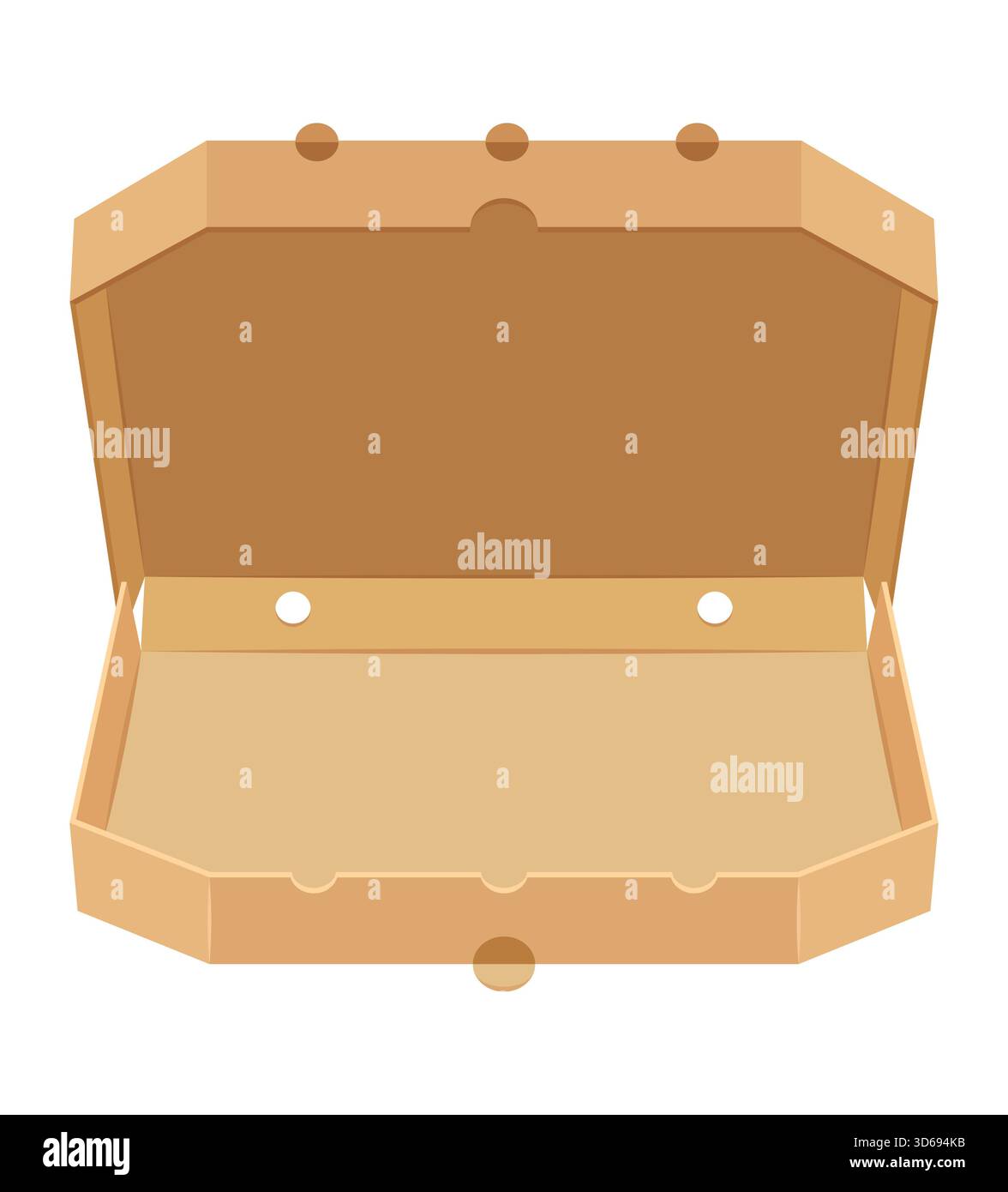 cardboard pizza box vector illustration isolated on white background Stock Photo