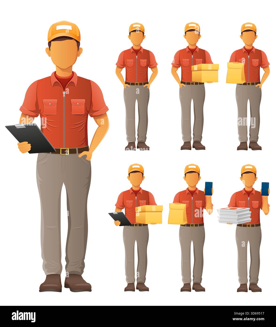delivery service young man courier cartoon stock vector illustration ...
