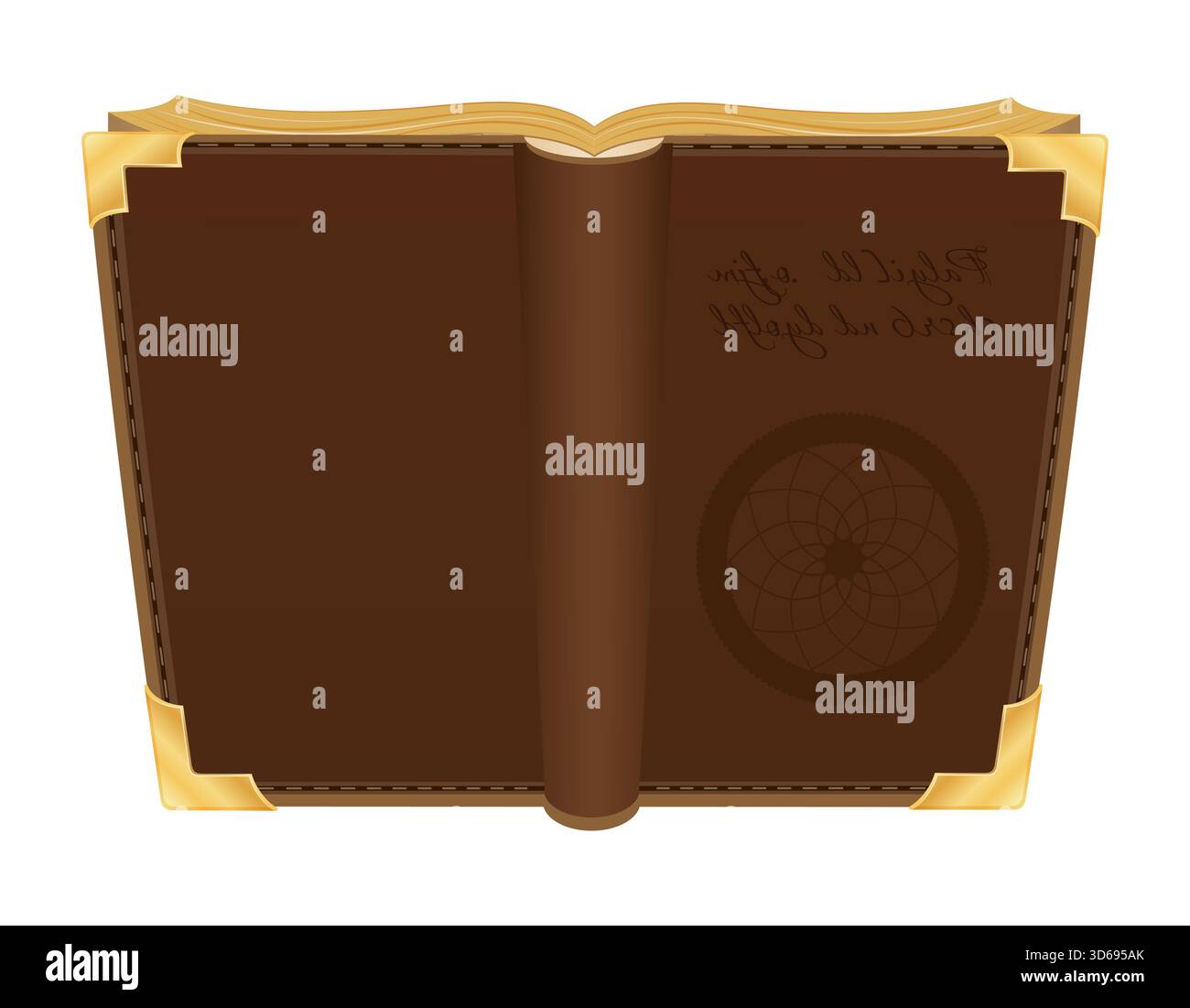 ancient fantasy magic book cartoon vector illustration isolated on white background Stock Photo