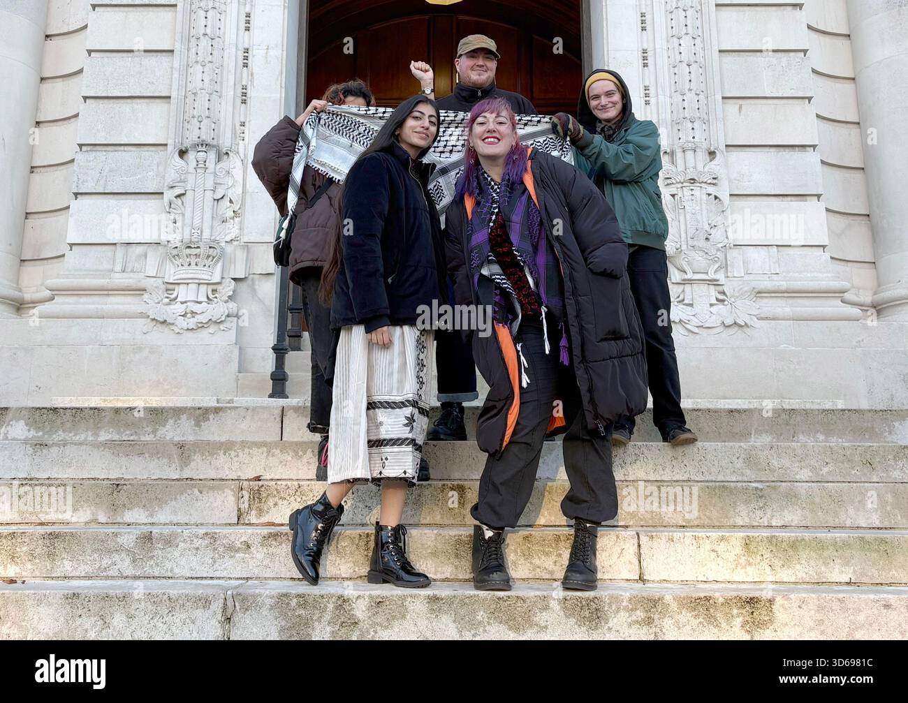 Hiba Ahmed (left) and Ayeshah Behit (right) outside Cardiff Crown Court ...