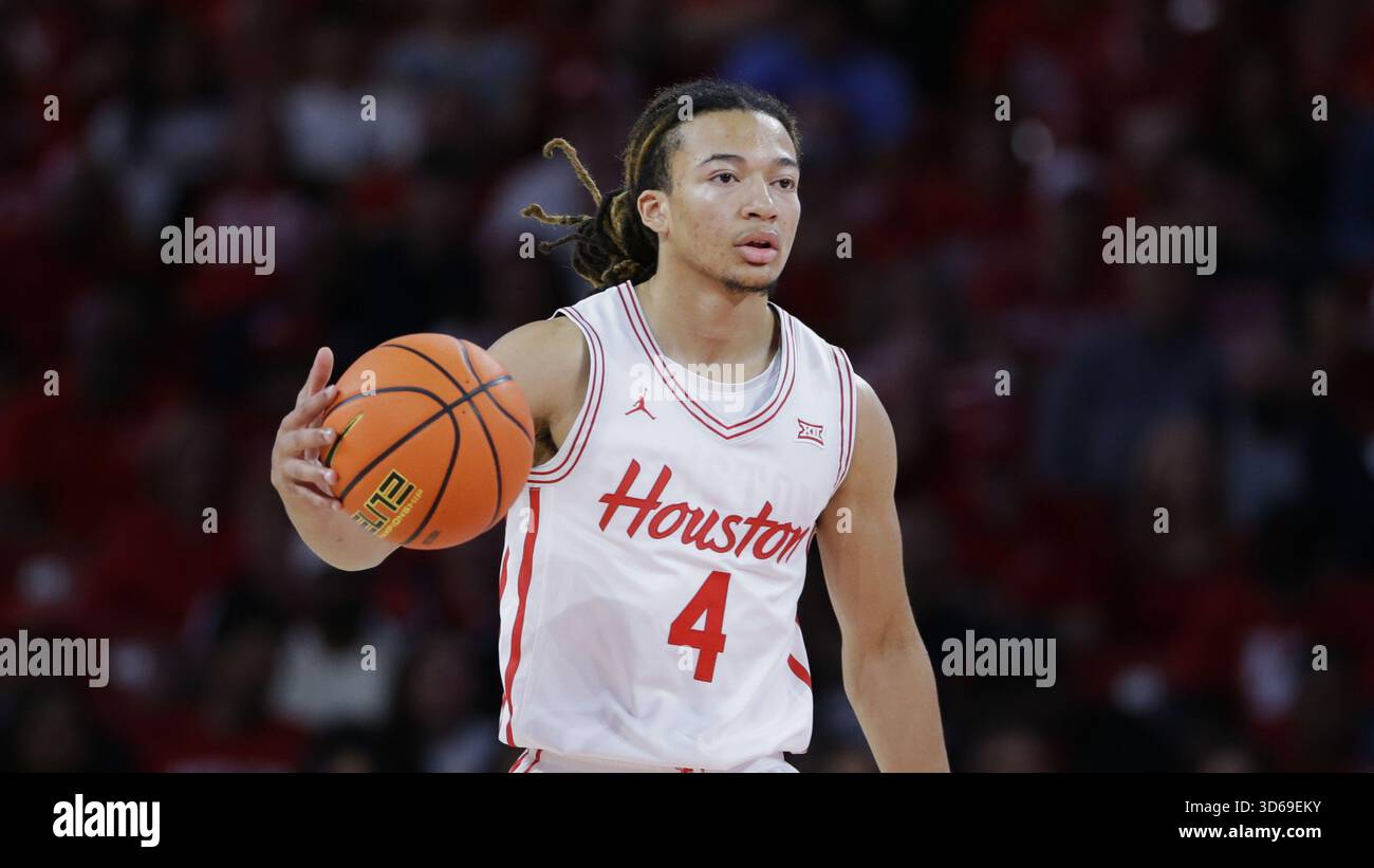 Houston Guard Kingston Flemings During The First Half Of An NCAA houston-guard-kingston-flemings-during-the-first-half-of-an-ncaa