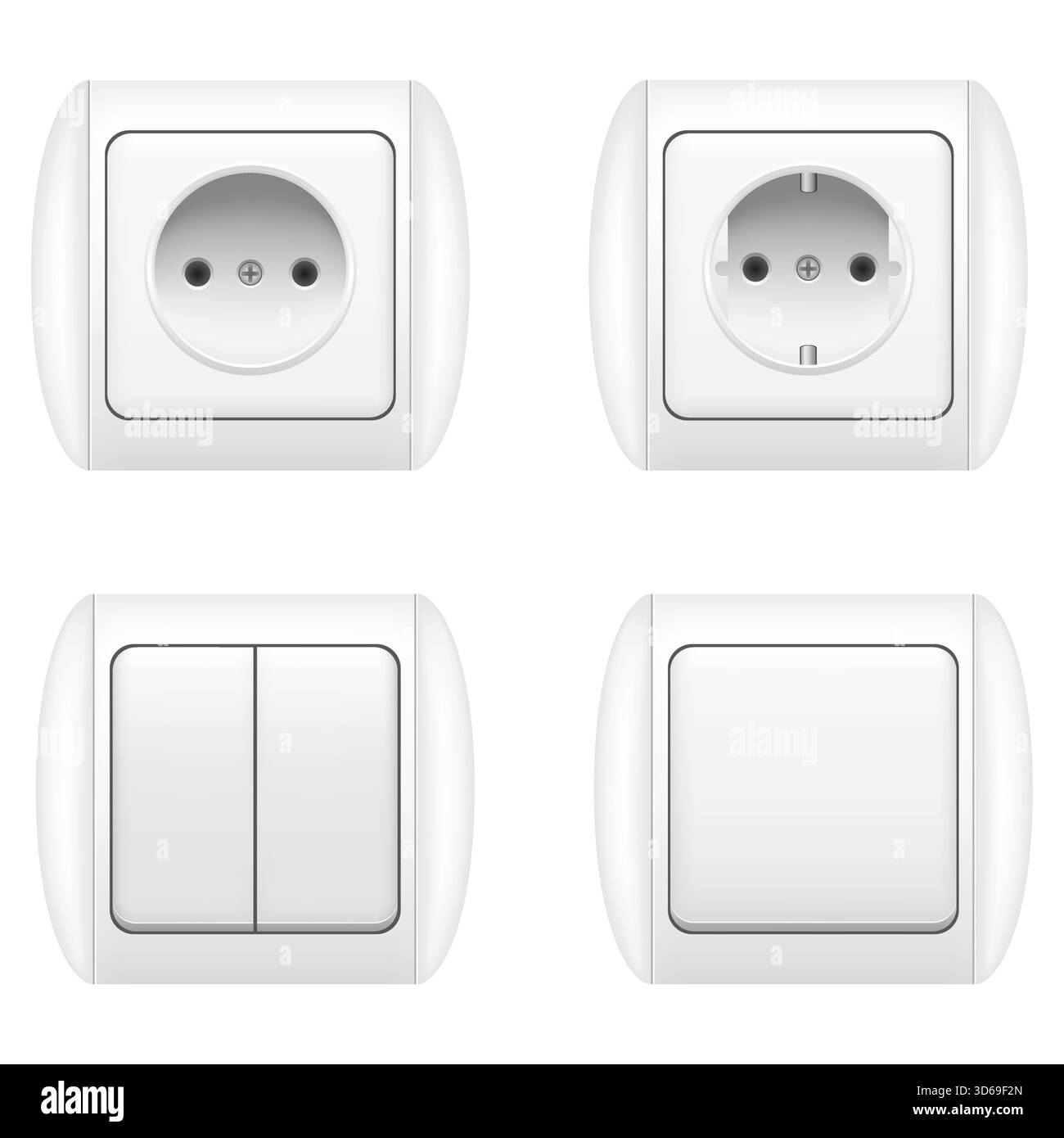 socket and switch electric cartoon stock vector illustration isolated on white background Stock Vector