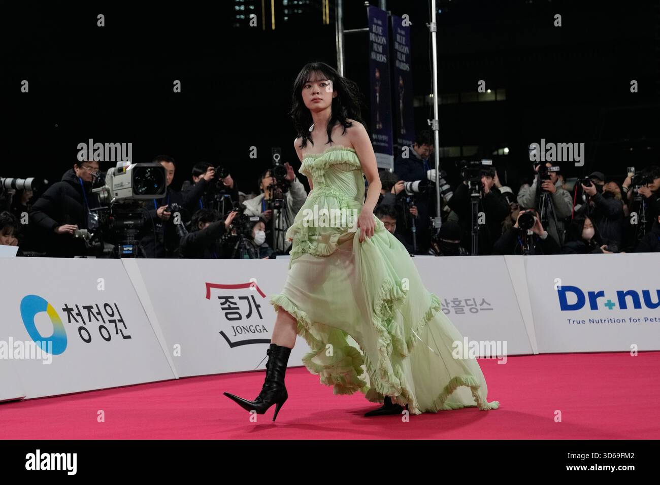 South Korean actress Lee Jae-in arrives at the red carpet event for the ...