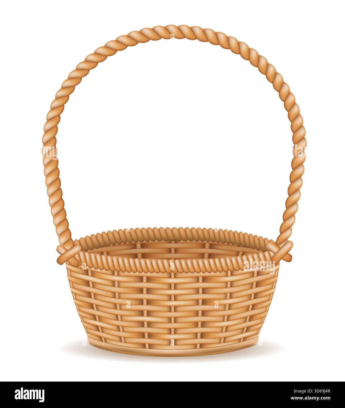 wicker basket vector illustration isolated on white background Stock Vector